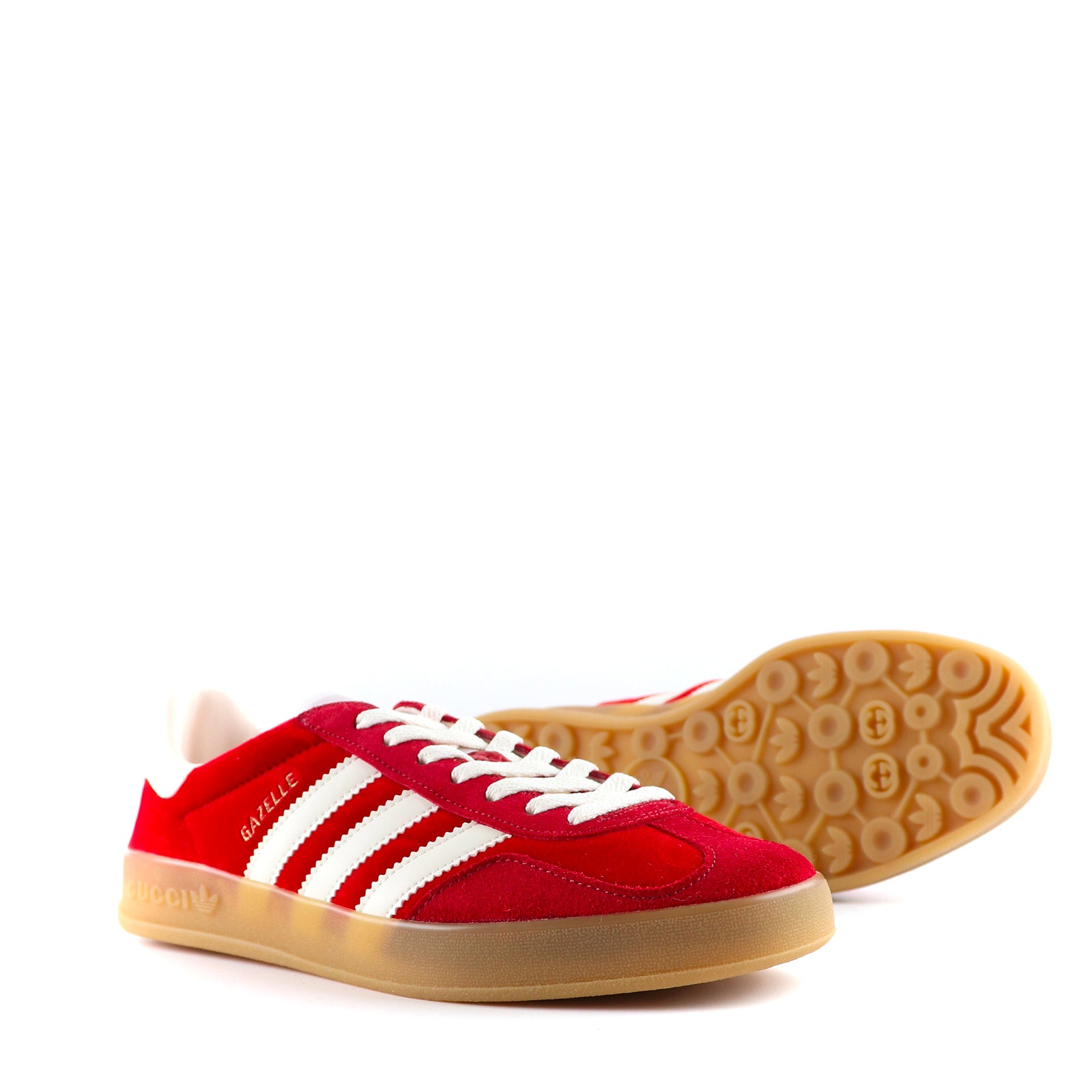 GUCCI x ADIDAS - Sneakers Gazelle en velours rouge (T42)