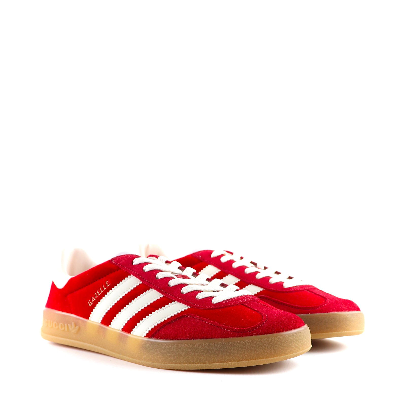 GUCCI x ADIDAS - Sneakers Gazelle en velours rouge (T42)