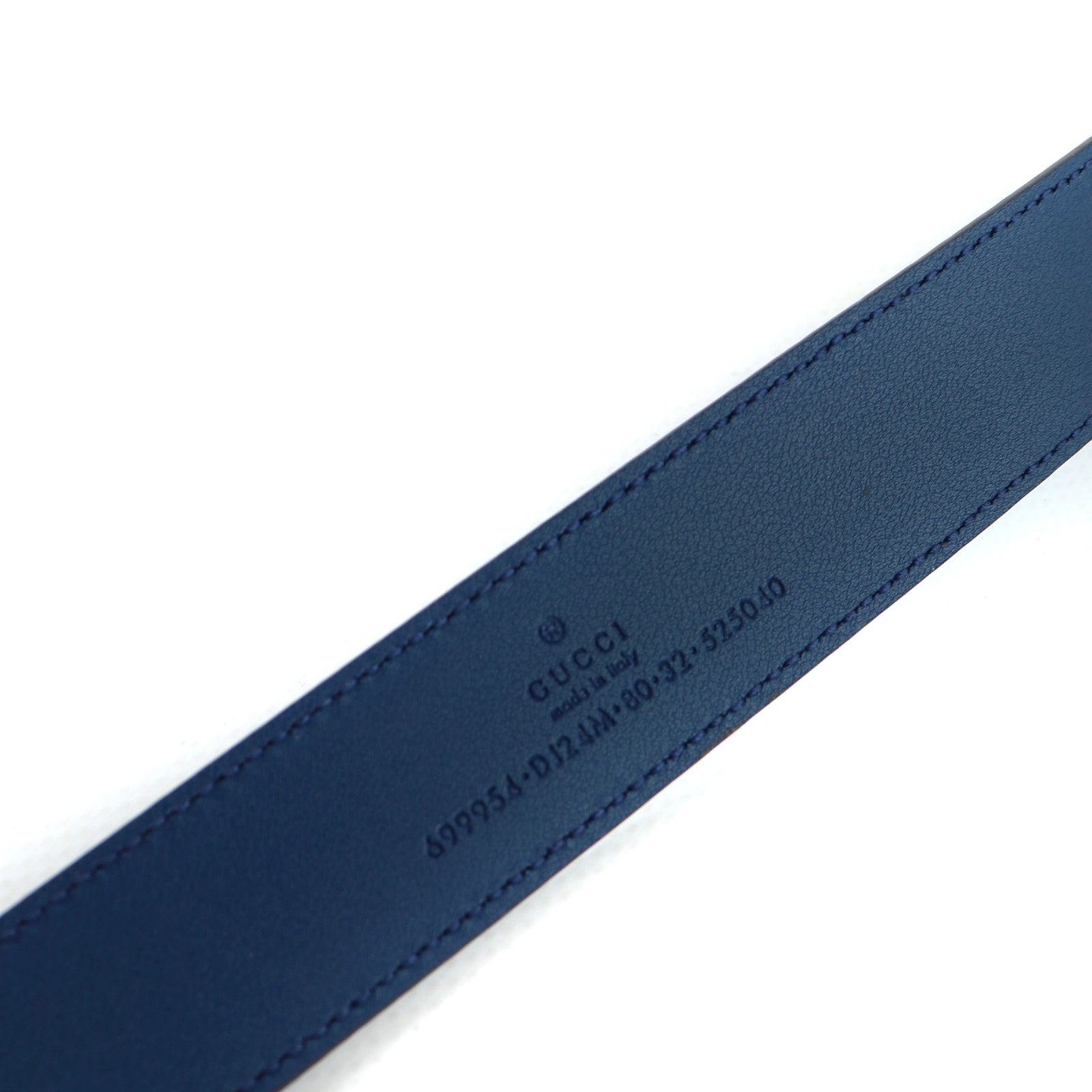 GUCCI - Ceinture Blondie en cuir lisse bordeaux (T85)