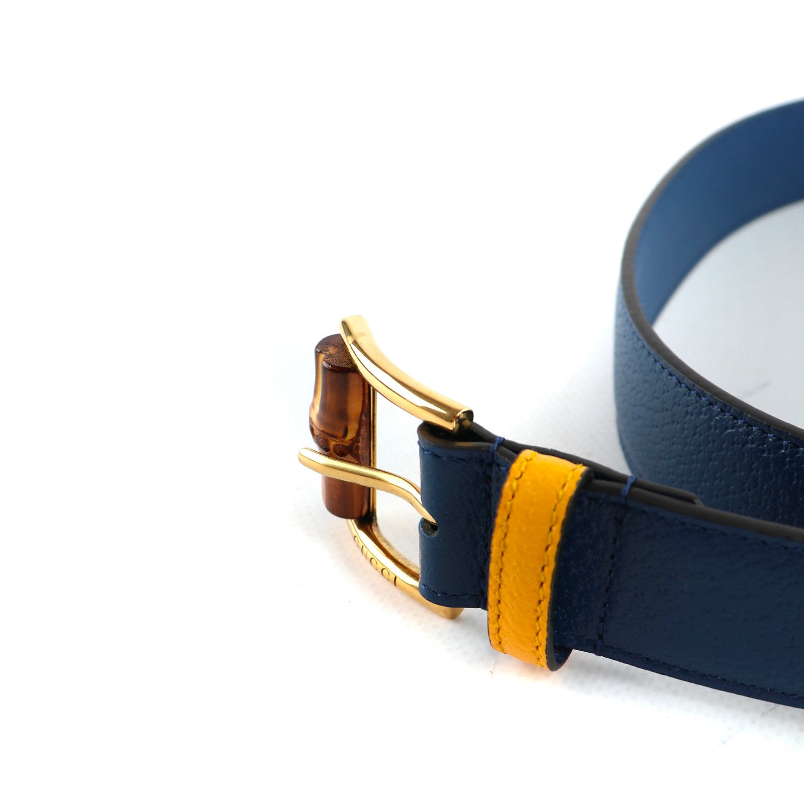 GUCCI - Ceinture Blondie en cuir lisse bordeaux (T85)