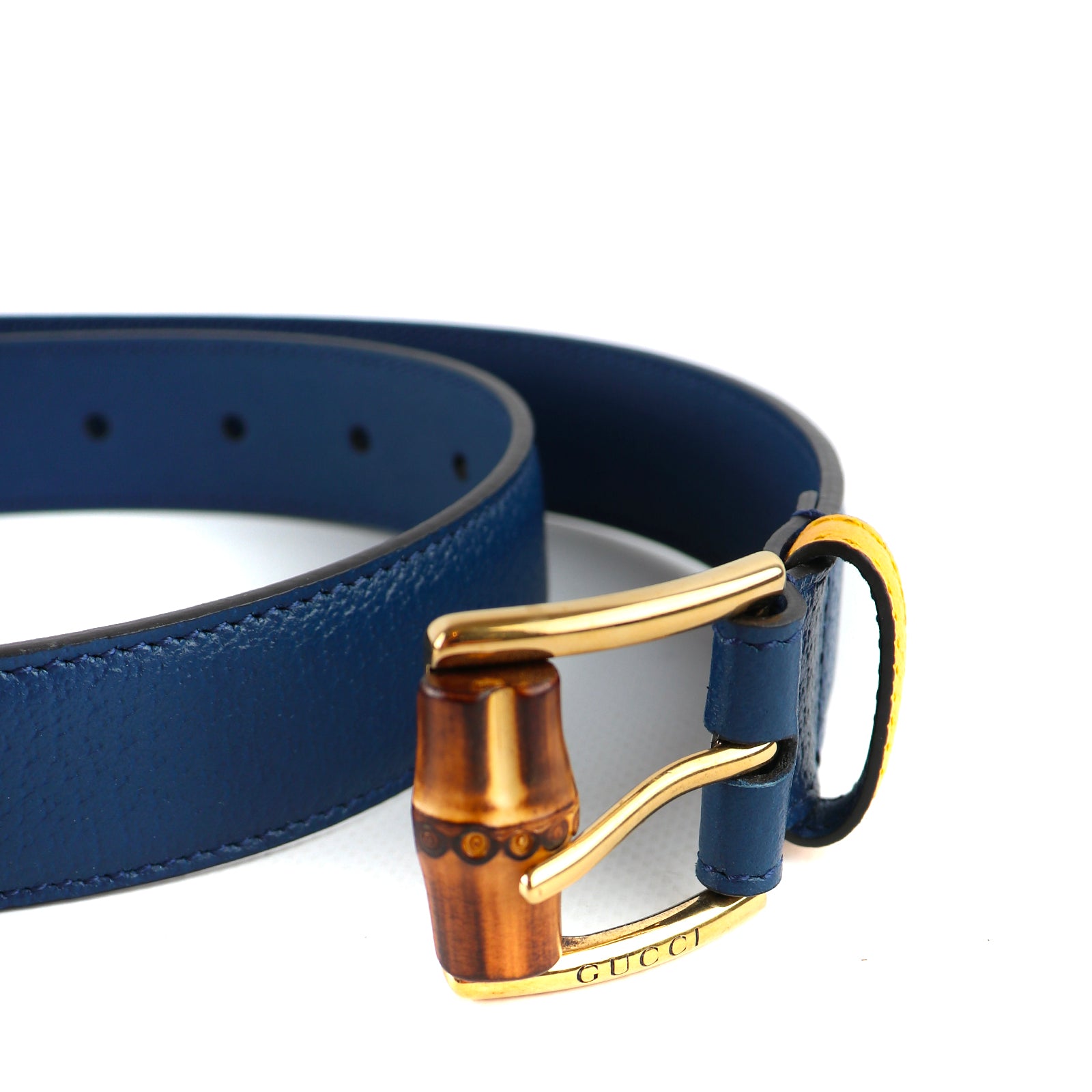 GUCCI - Ceinture Blondie en cuir lisse bordeaux (T85)