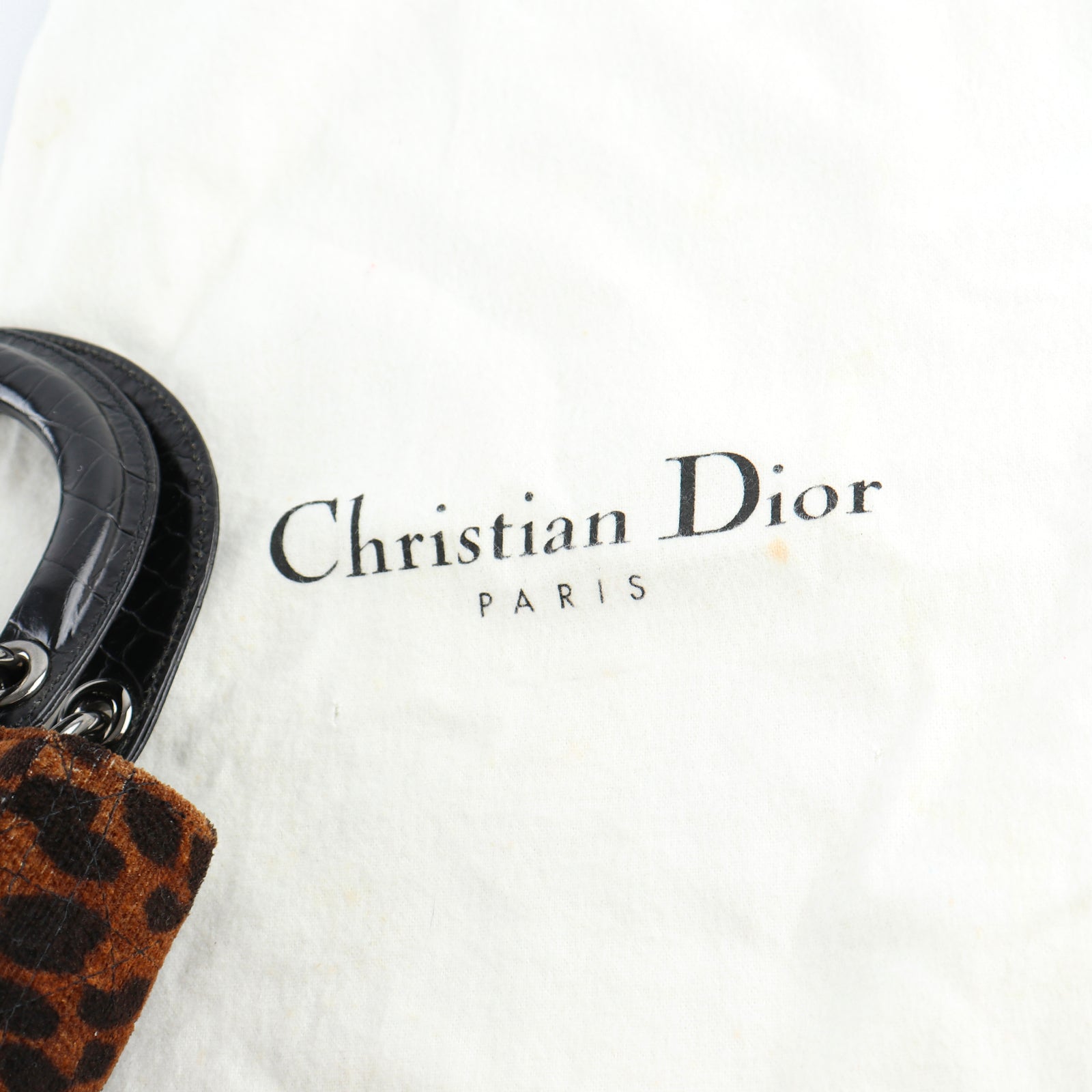 DIOR - Sac à main Lady Dior mini en toile léopard et cuir