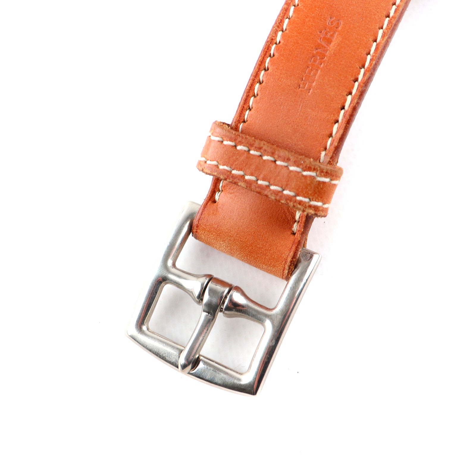 HERMÈS - Ceinture Etrivière en cuir gold (T75)