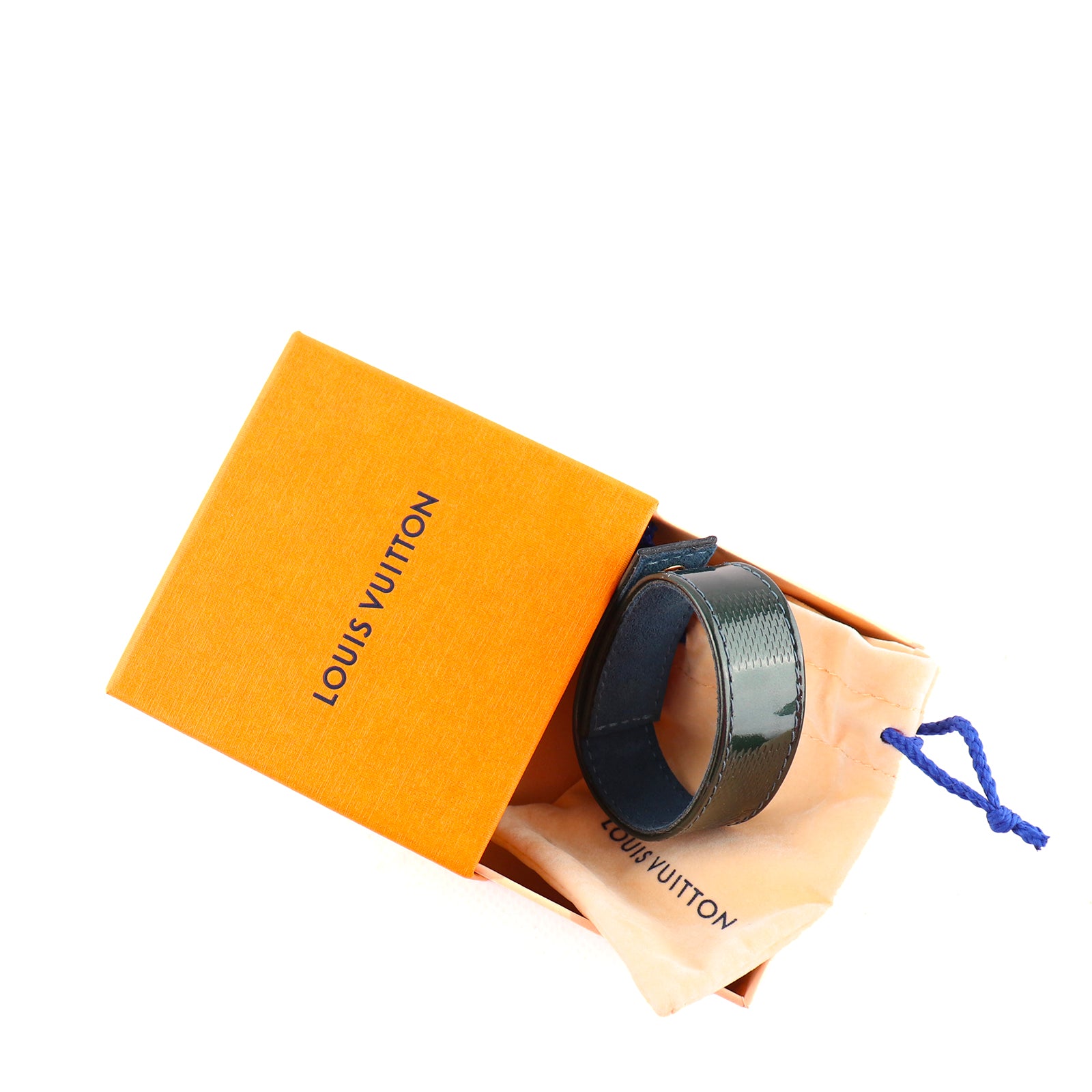 LOUIS VUITTON - Bracelet en cuir verni empreinte