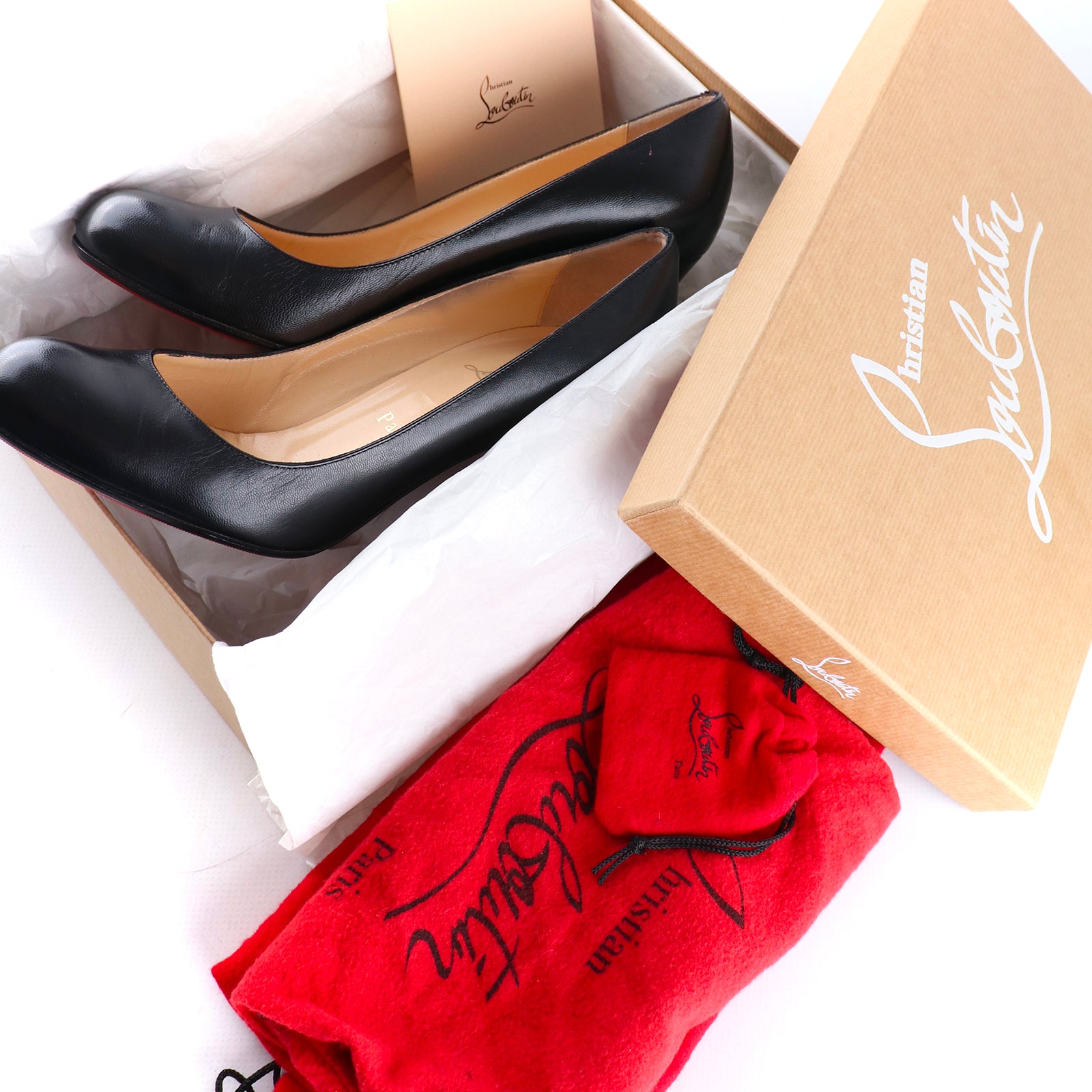 LOUBOUTIN - Escarpins Plum en cuir noir (T37)