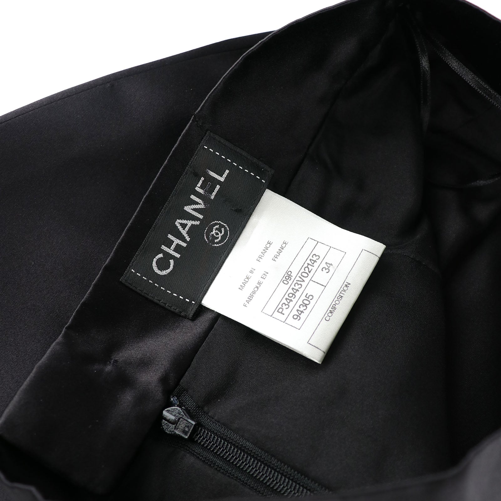 CHANEL - Jupe en soie noire (T34)