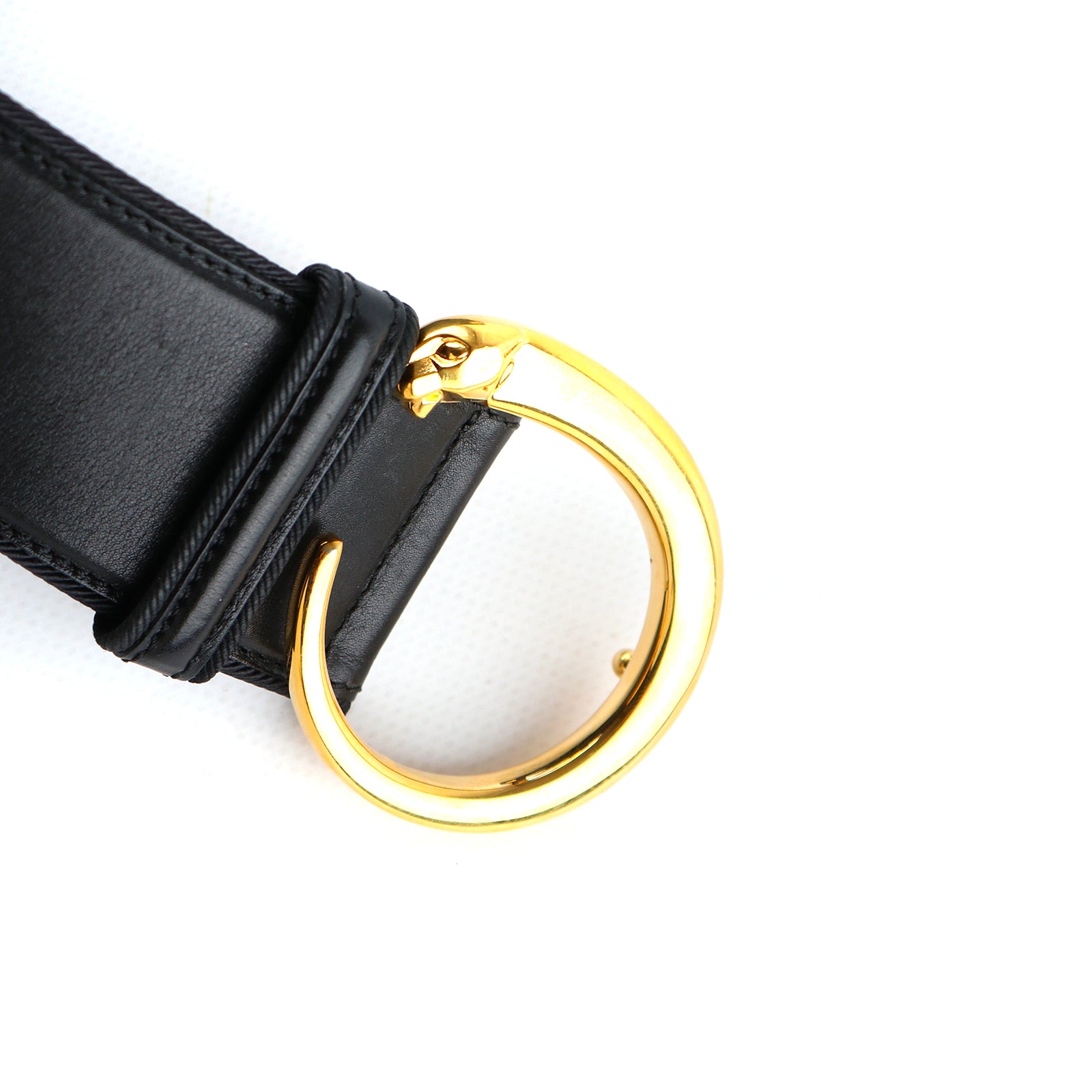 CARTIER - Ceinture Panthère en cuir noir vintage (T70)
