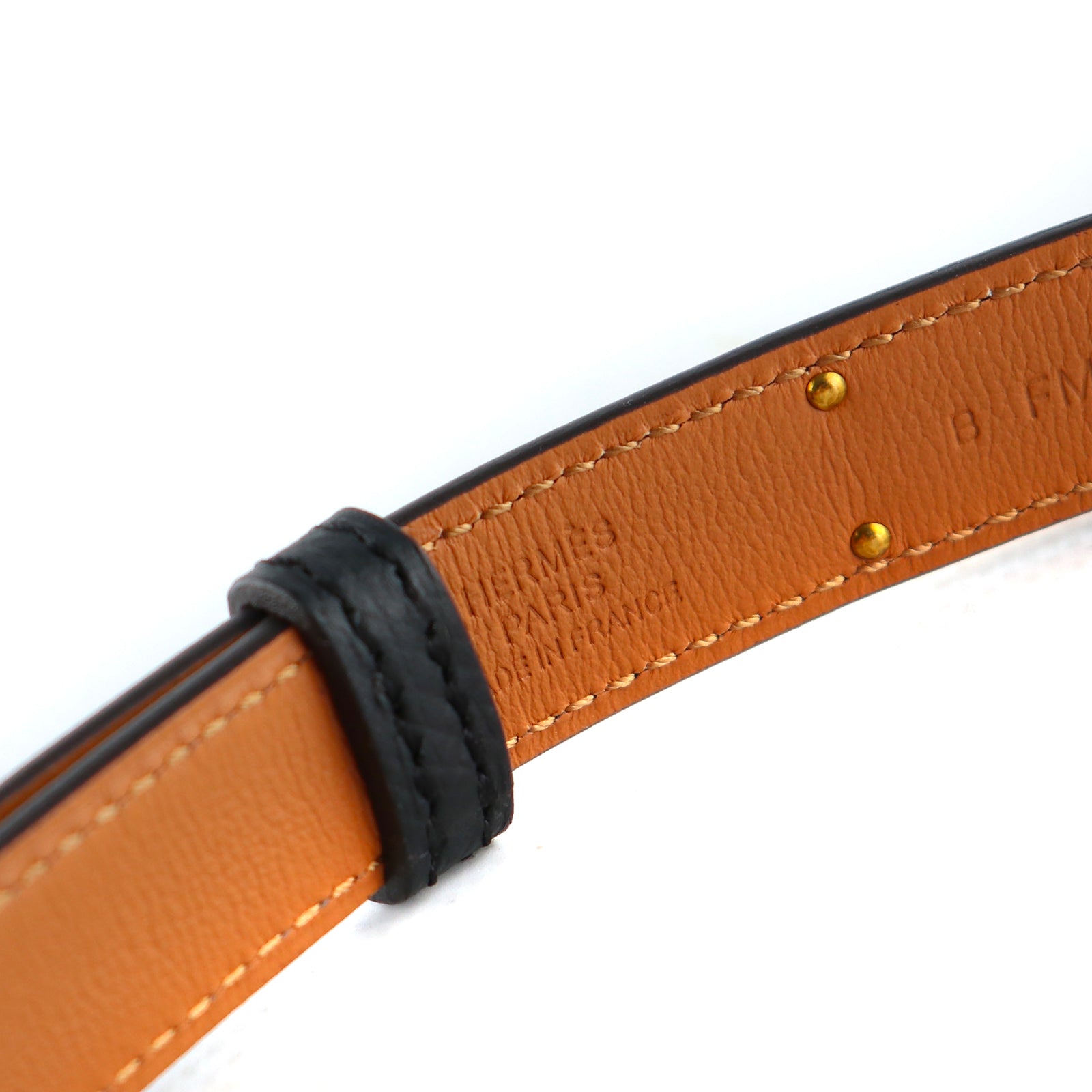 HERMÈS - Ceinture Kelly 18 en cuir Epsom noir