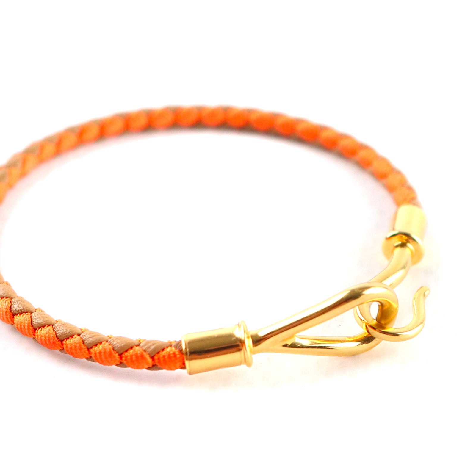 HERMÈS - Bracelet Jumbo H en cuir et toile (T3)