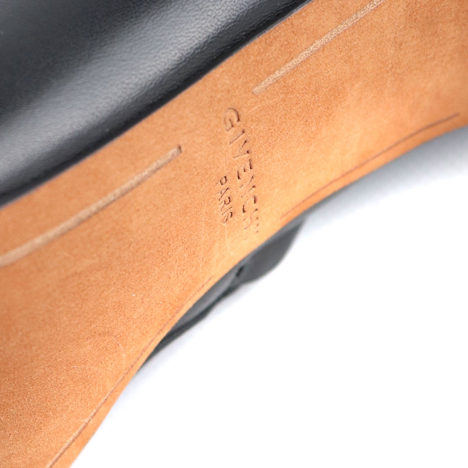 GIVENCHY - Bottines à talon en cuir noir (T36)
