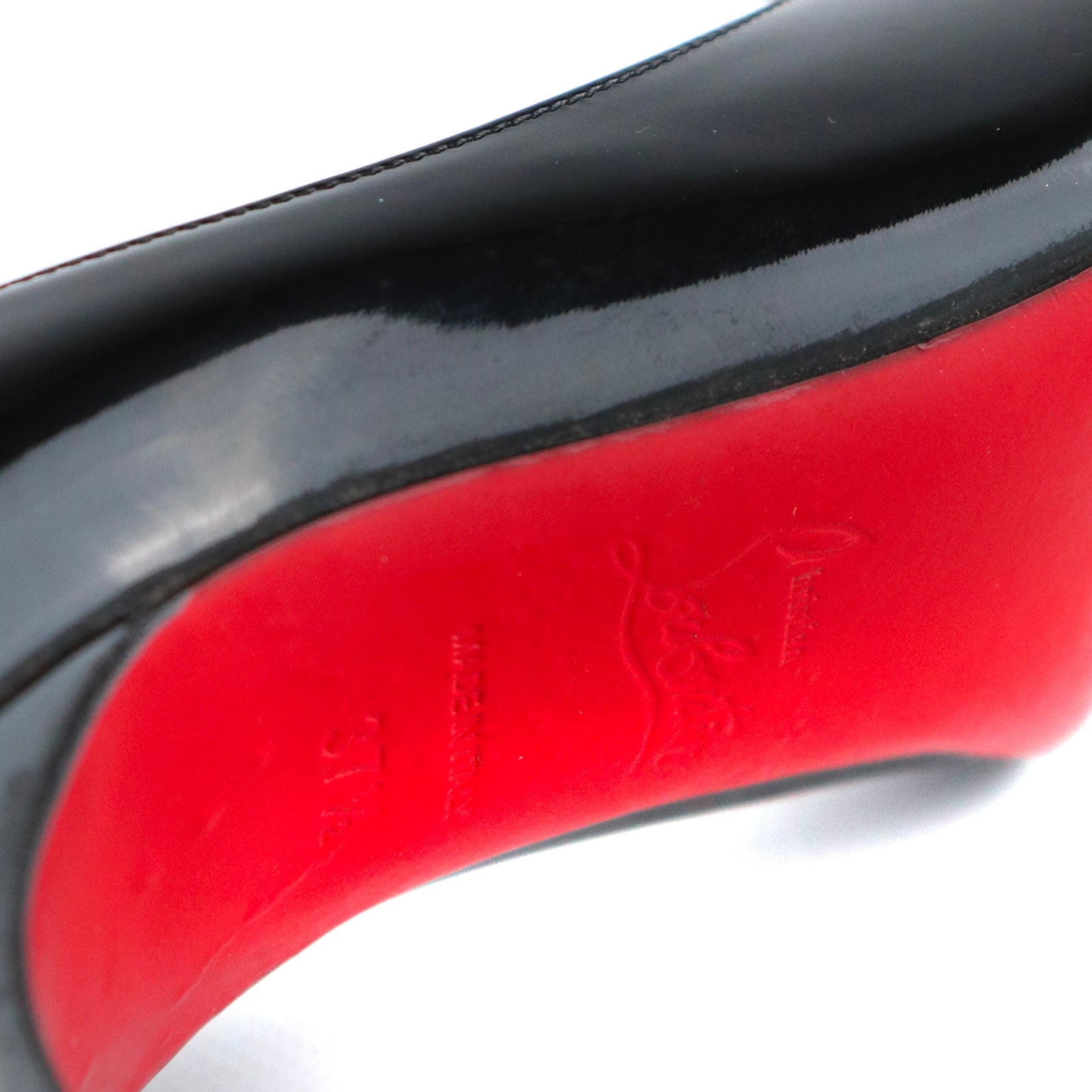 LOUBOUTIN - Escarpins So Kate en cuir verni noir (T37,5)