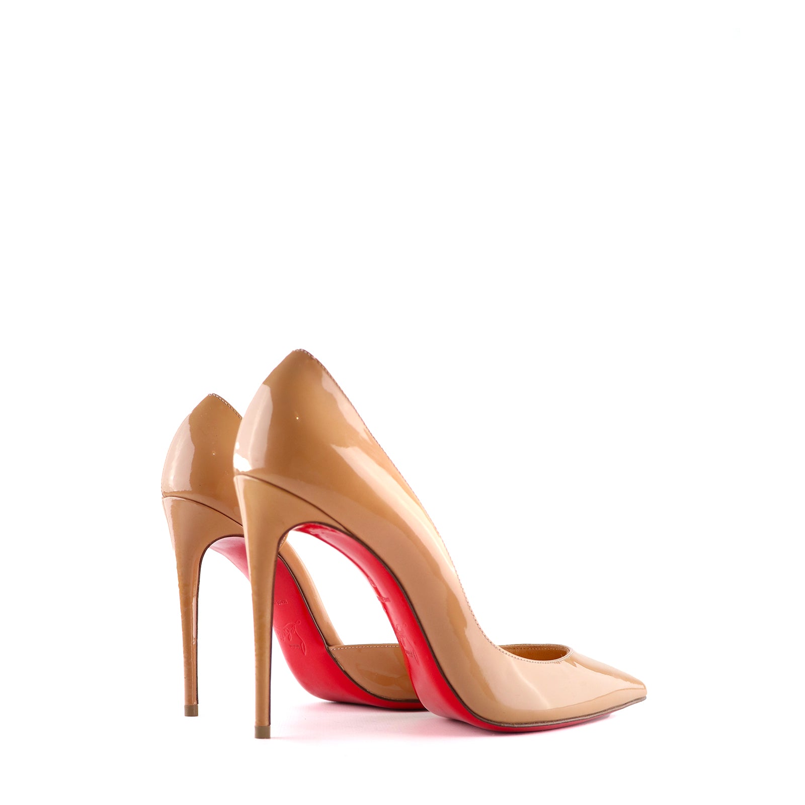 LOUBOUTIN - Escarpins Iriza en cuir verni beige (T37)