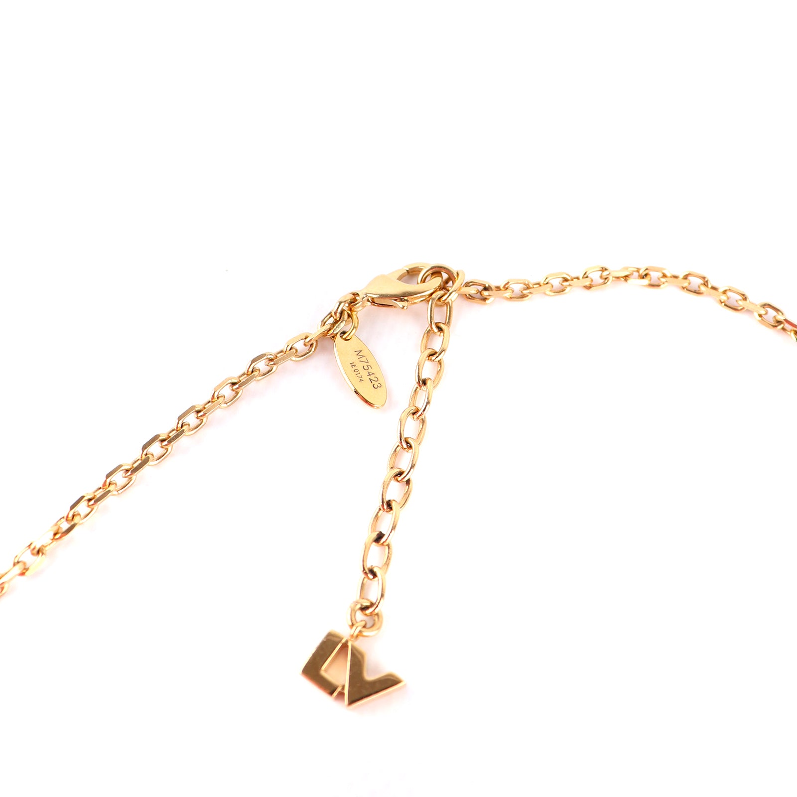 LOUIS VUITTON - Collier Love Letter Crystal doré et argenté