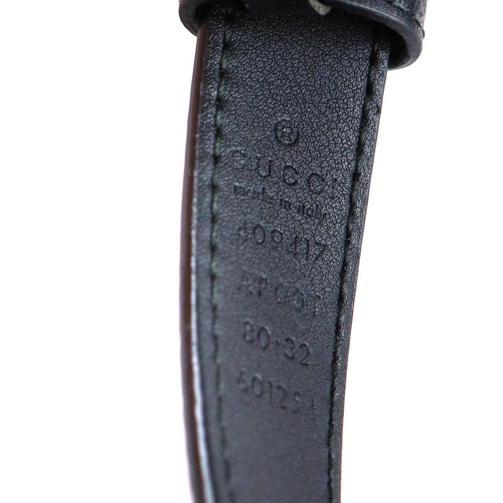GUCCI - Ceinture GG Marmont en cuir noir (T80)