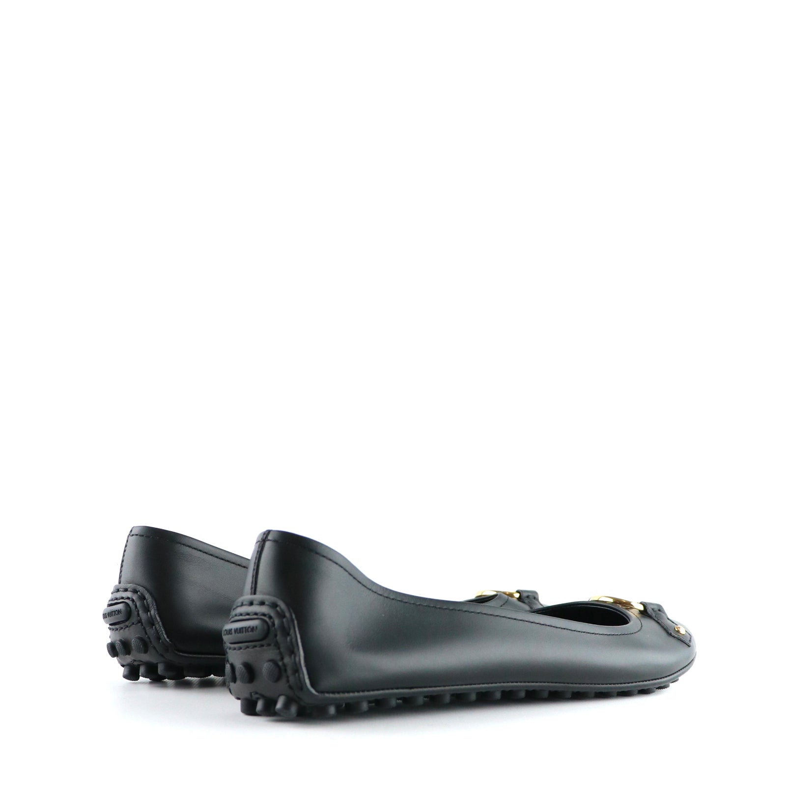 LOUIS VUITTON - Ballerines en cuir noir (T36,5)