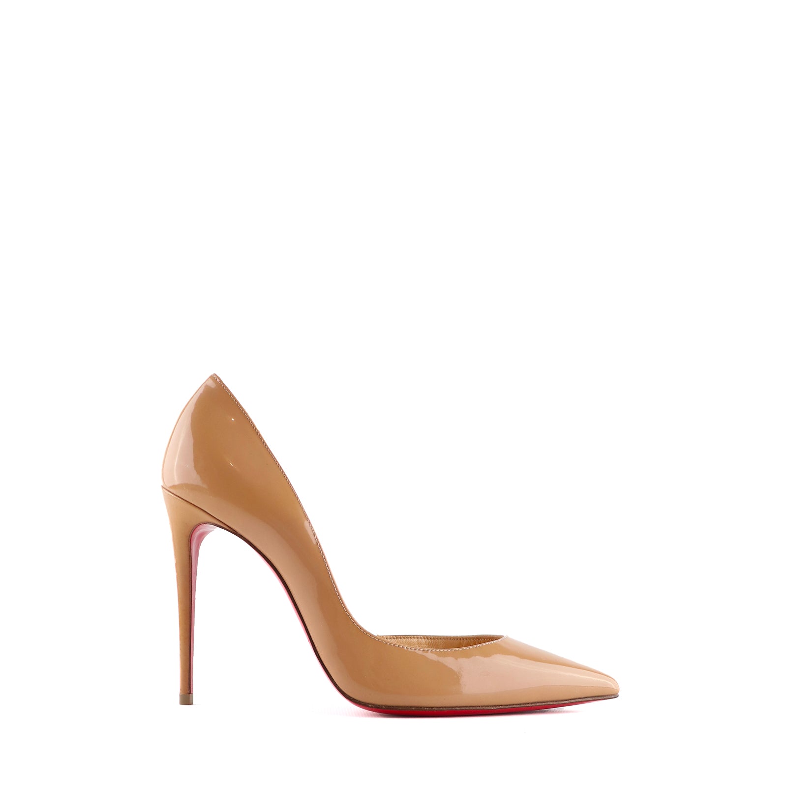 LOUBOUTIN - Escarpins Iriza en cuir verni beige (T37)