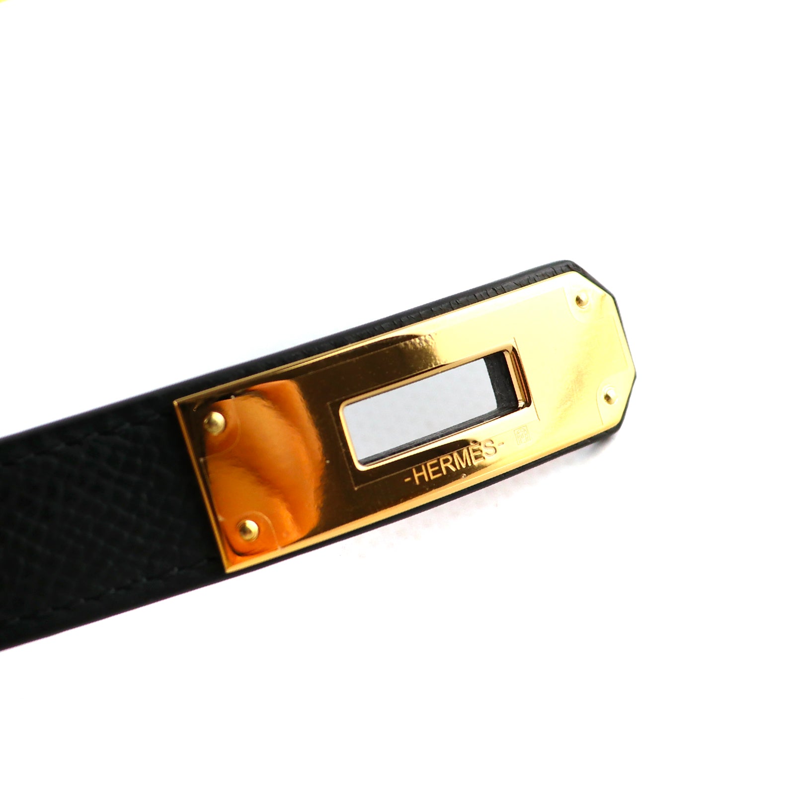 HERMÈS - Ceinture Kelly 18 en cuir Epsom noir