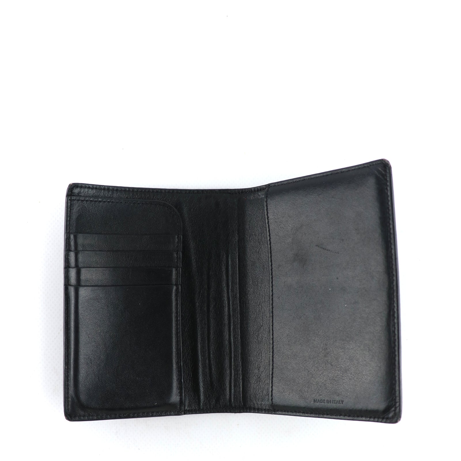 CELINE - Etui pour passeport en cuir grainé noir