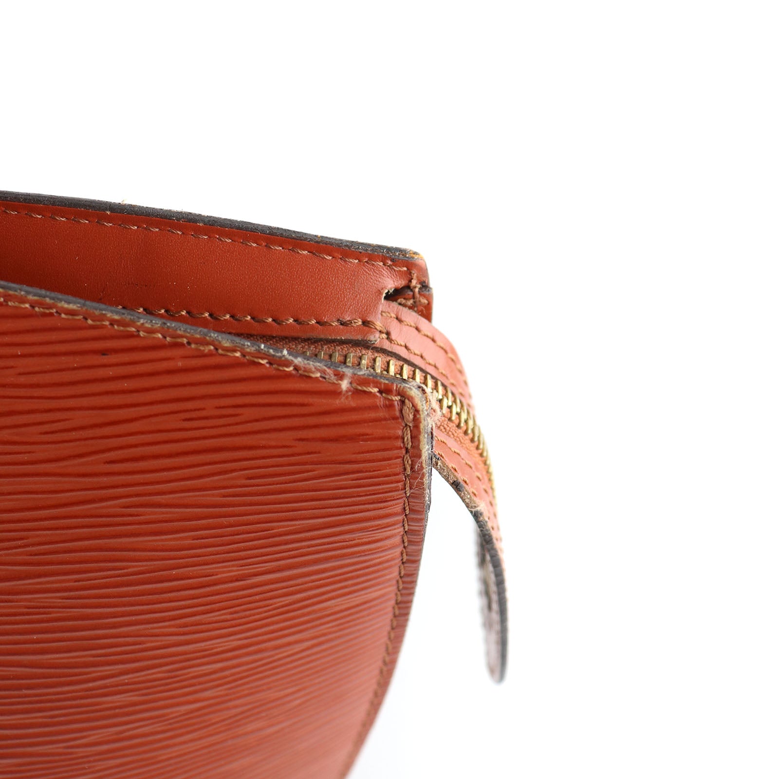 LOUIS VUITTON - Sac à main Saint Jacques moyen en cuir épi marron vintage