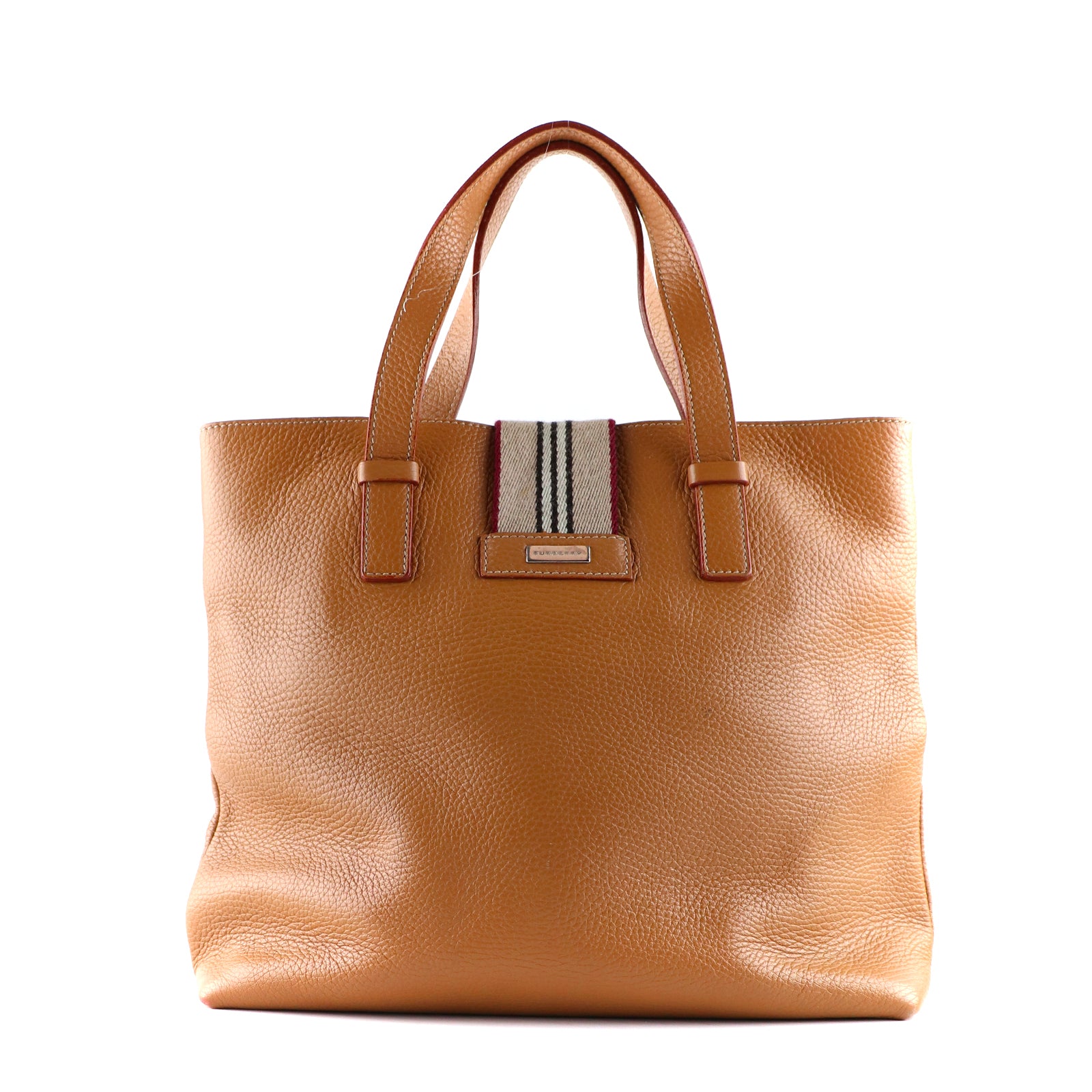 BURBERRY - Sac à main en cuir grainé vintage