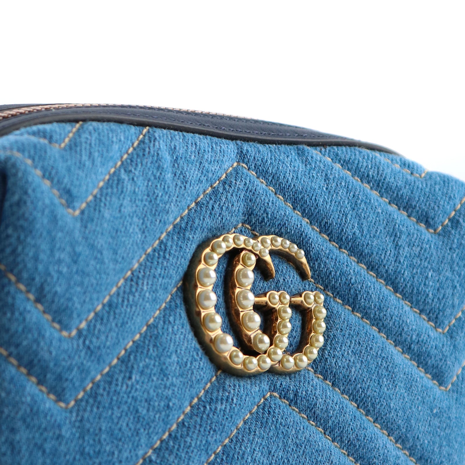 GUCCI - Pochette GG Marmont en denim