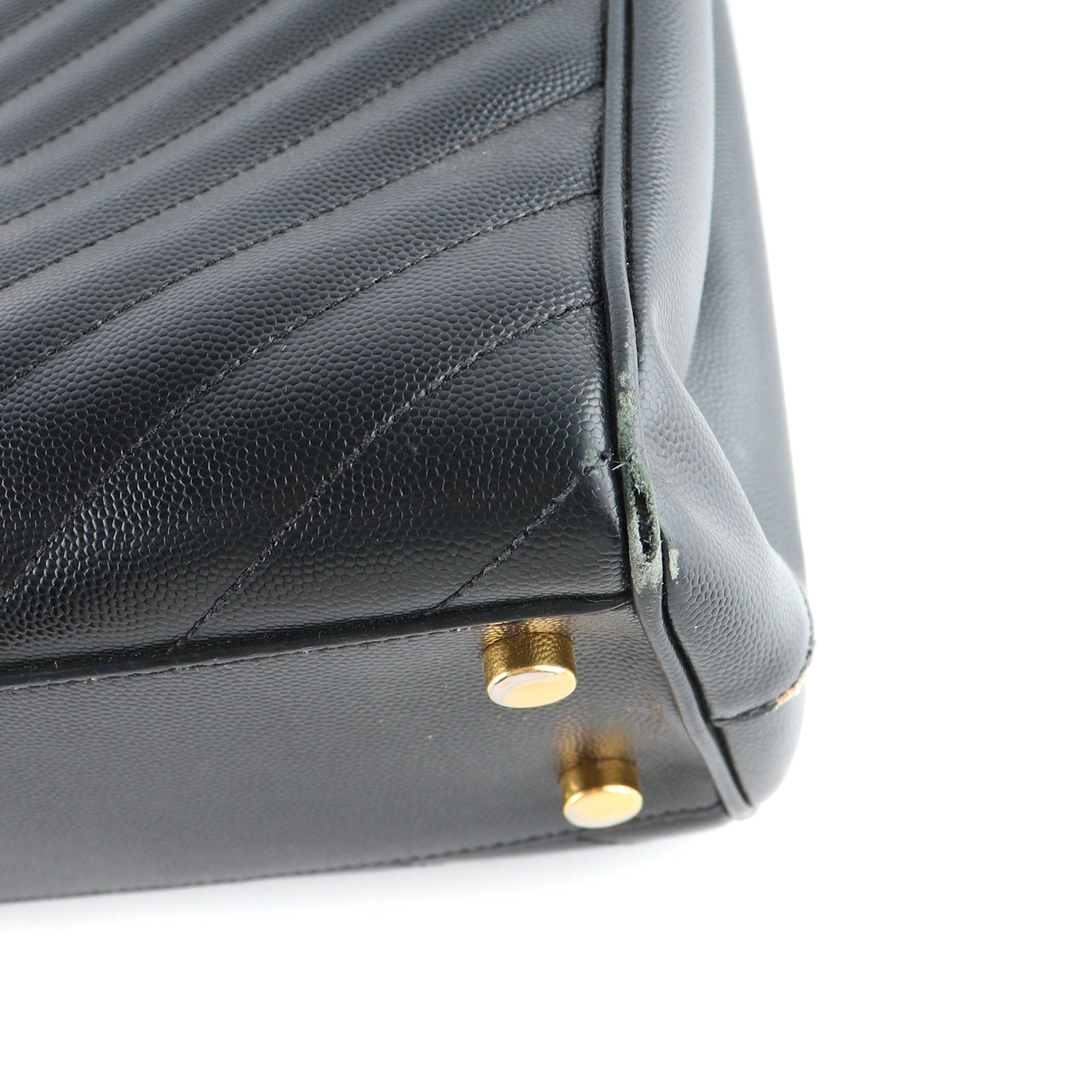 SAINT LAURENT - Sac cabas Shopping Monogramme en cuir grainé noir