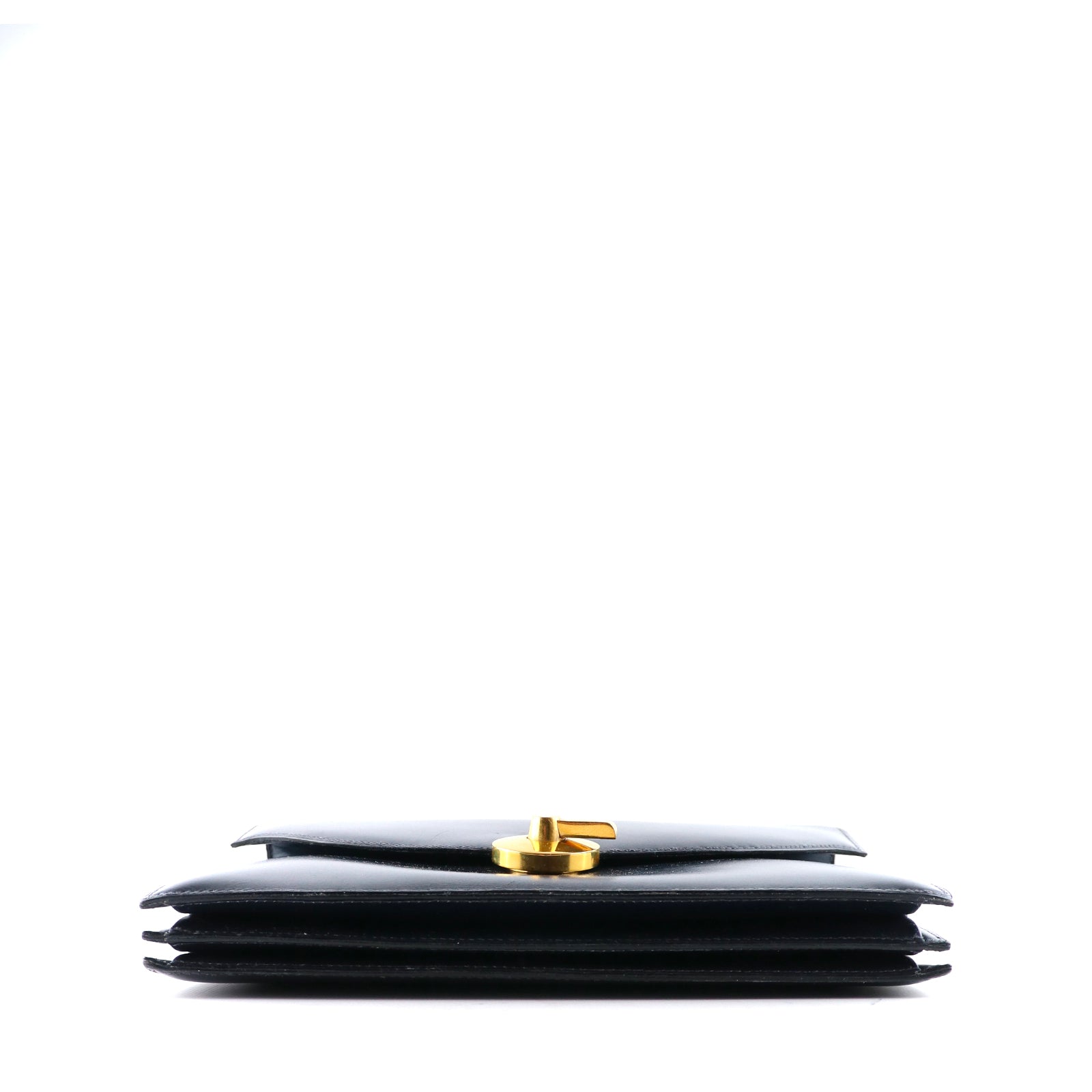 HERMÈS - Sac à main en cuir lisse bleu marine vintage