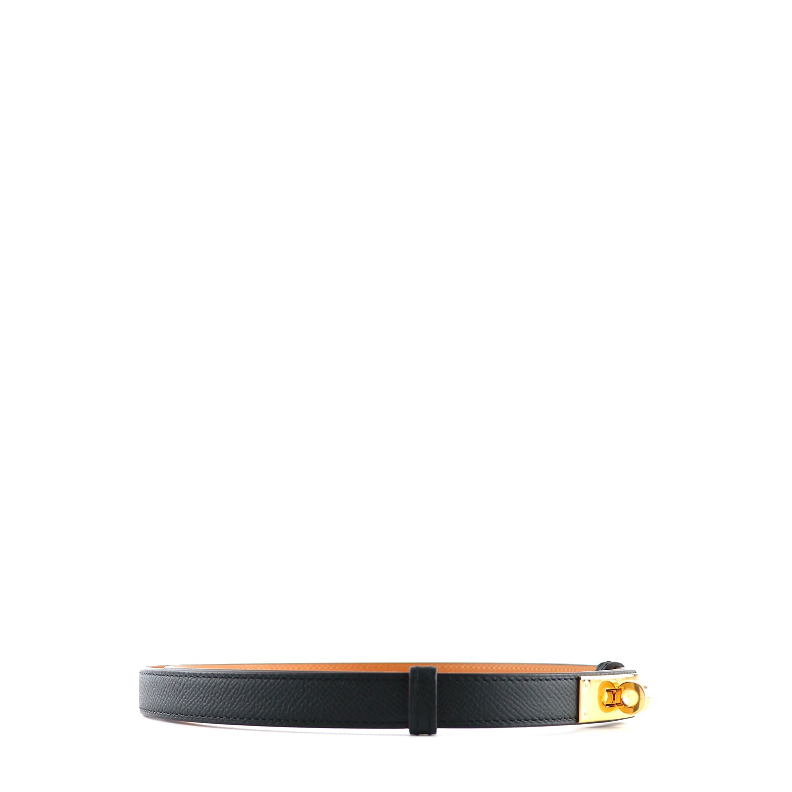 HERMÈS - Ceinture Kelly 18 en cuir Epsom noir