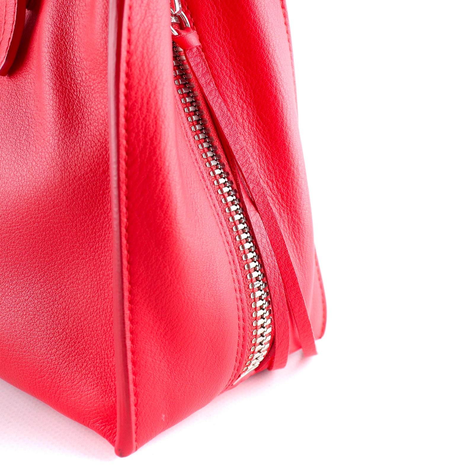 BALENCIAGA - Papier A4 shopping bag with shoulder strap in red leather