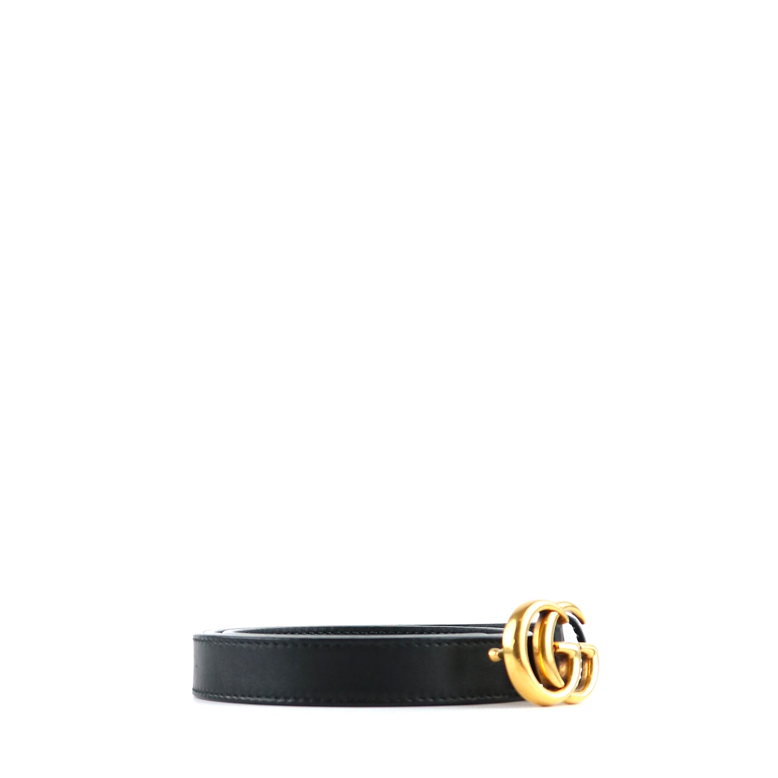 GUCCI - Ceinture GG Marmont en cuir noir (T80)