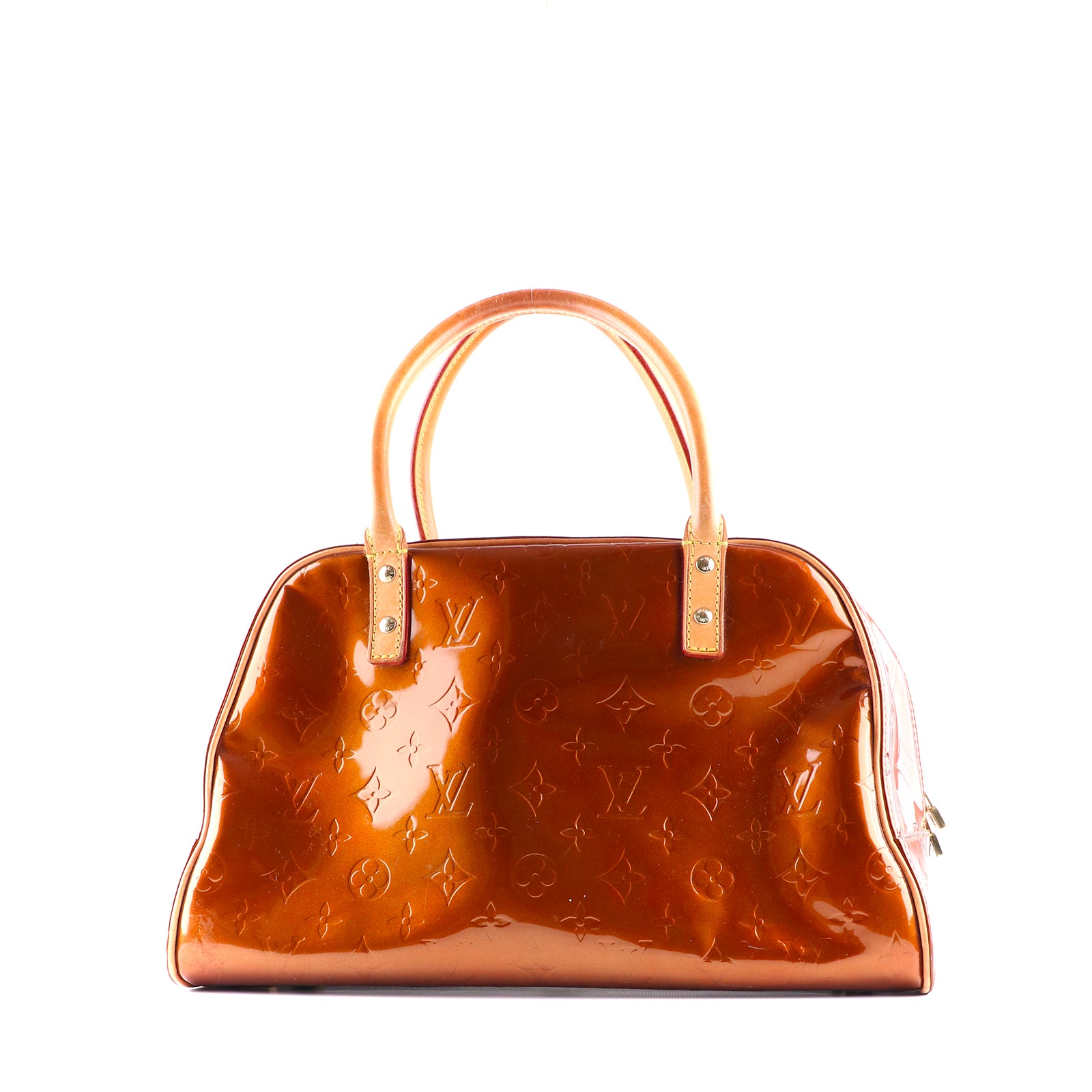 LOUIS VUITTON - Sac à main Tompkins en cuir verni empreinte monogramme