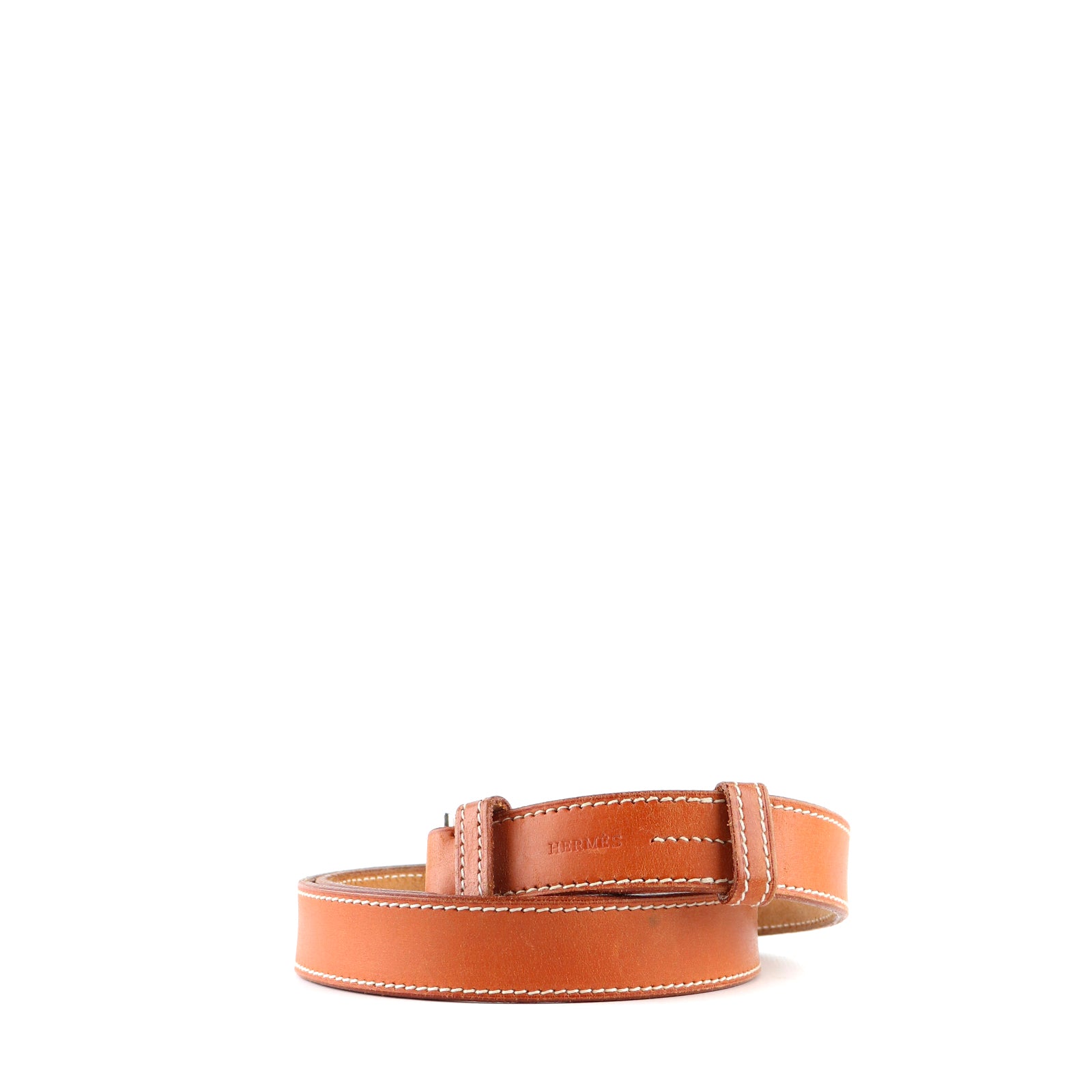 HERMÈS - Ceinture Etrivière en cuir gold (T75)