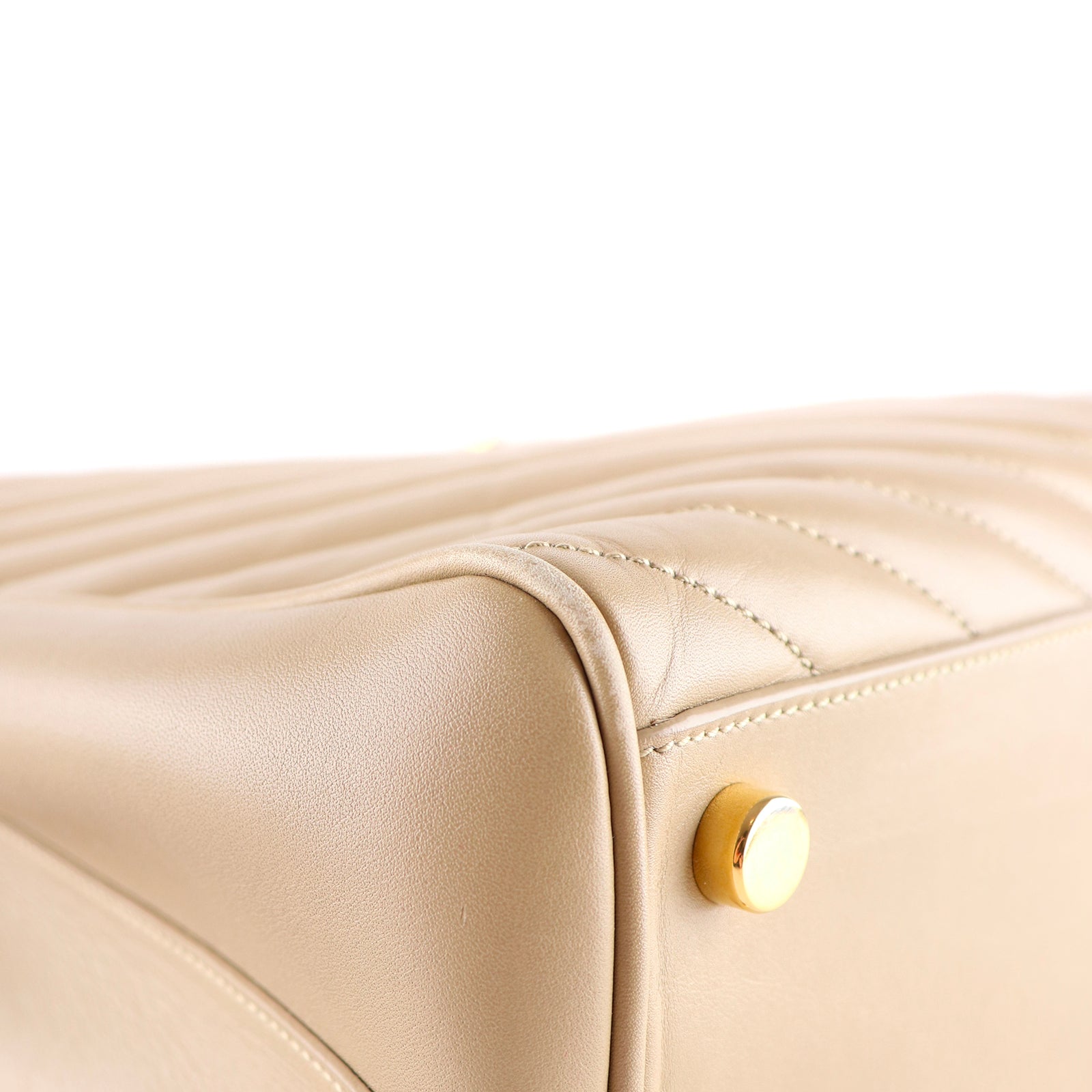 SAINT LAURENT - Sac cabas Shopping Monogramme en cuir lisse beige