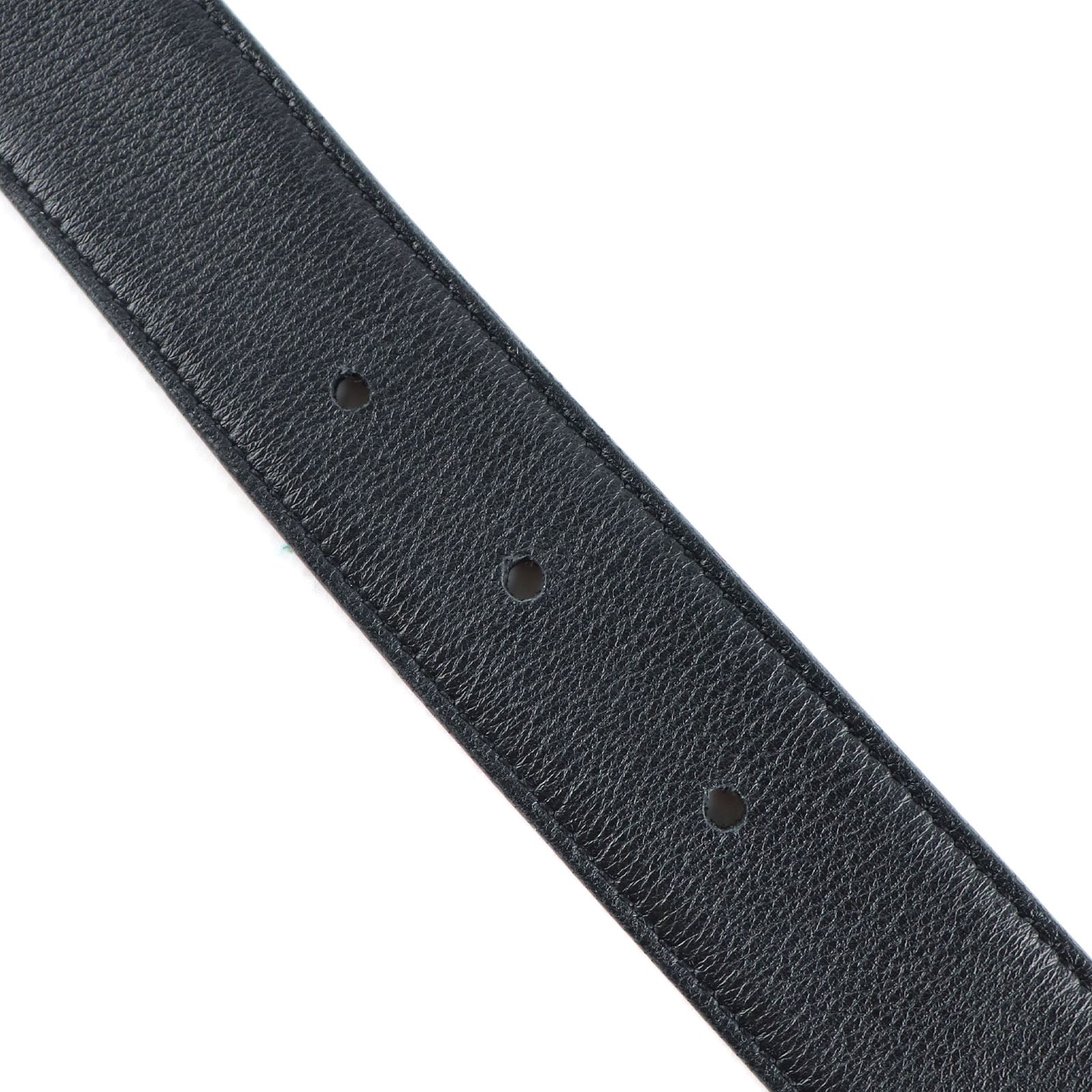 SAINT LAURENT - Ceinture Cassandre à boucle carrée en cuir lisse (T90)
