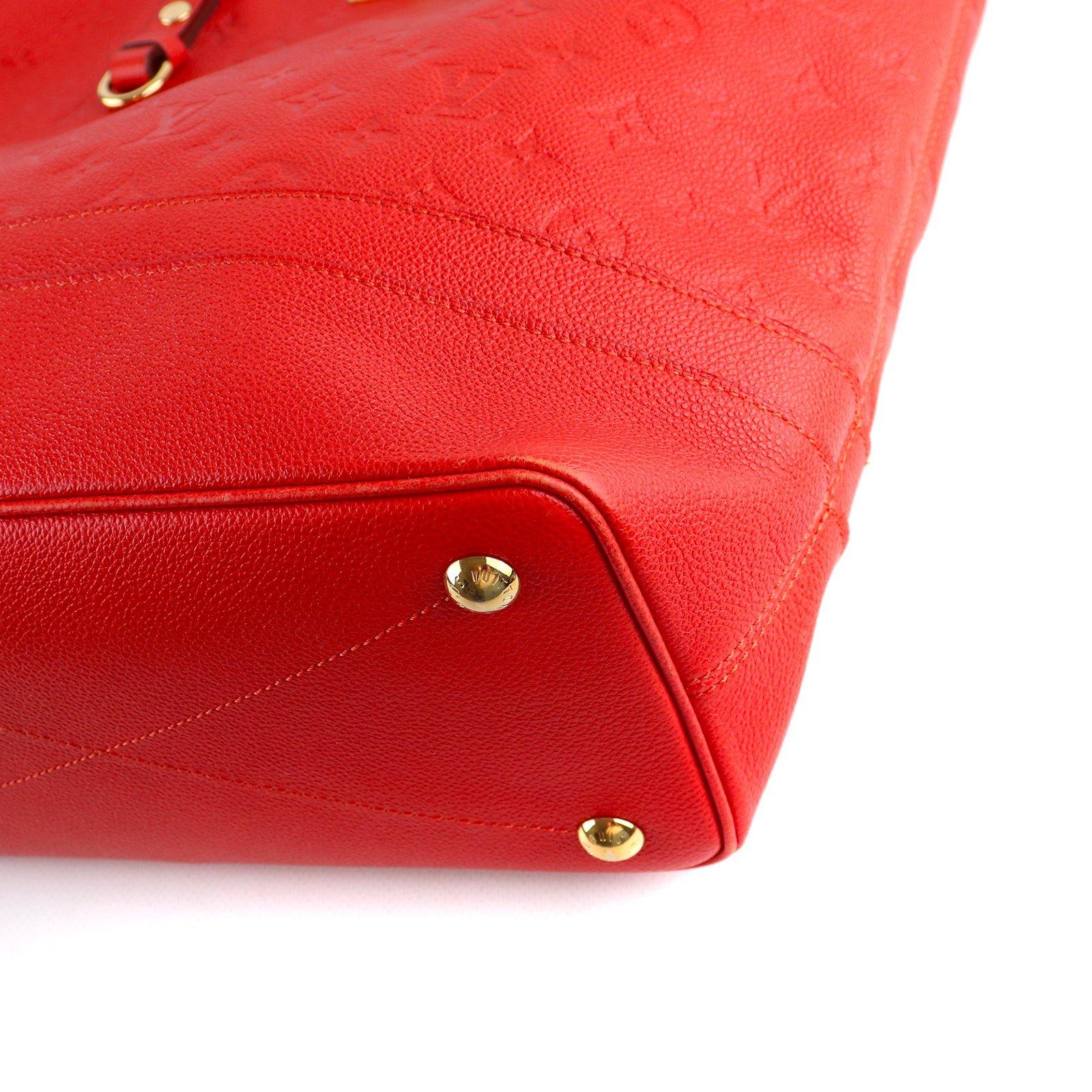 LOUIS VUITTON - Sac cabas Citadine en cuir grainé rouge embossé