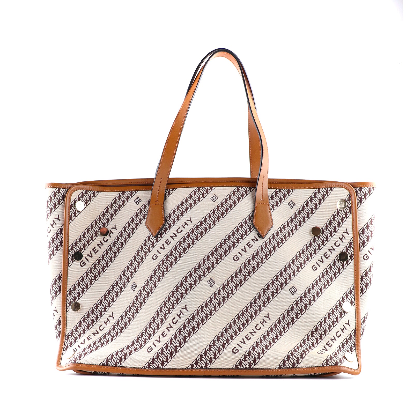 GIVENCHY - Sac cabas en toile et cuir naturel