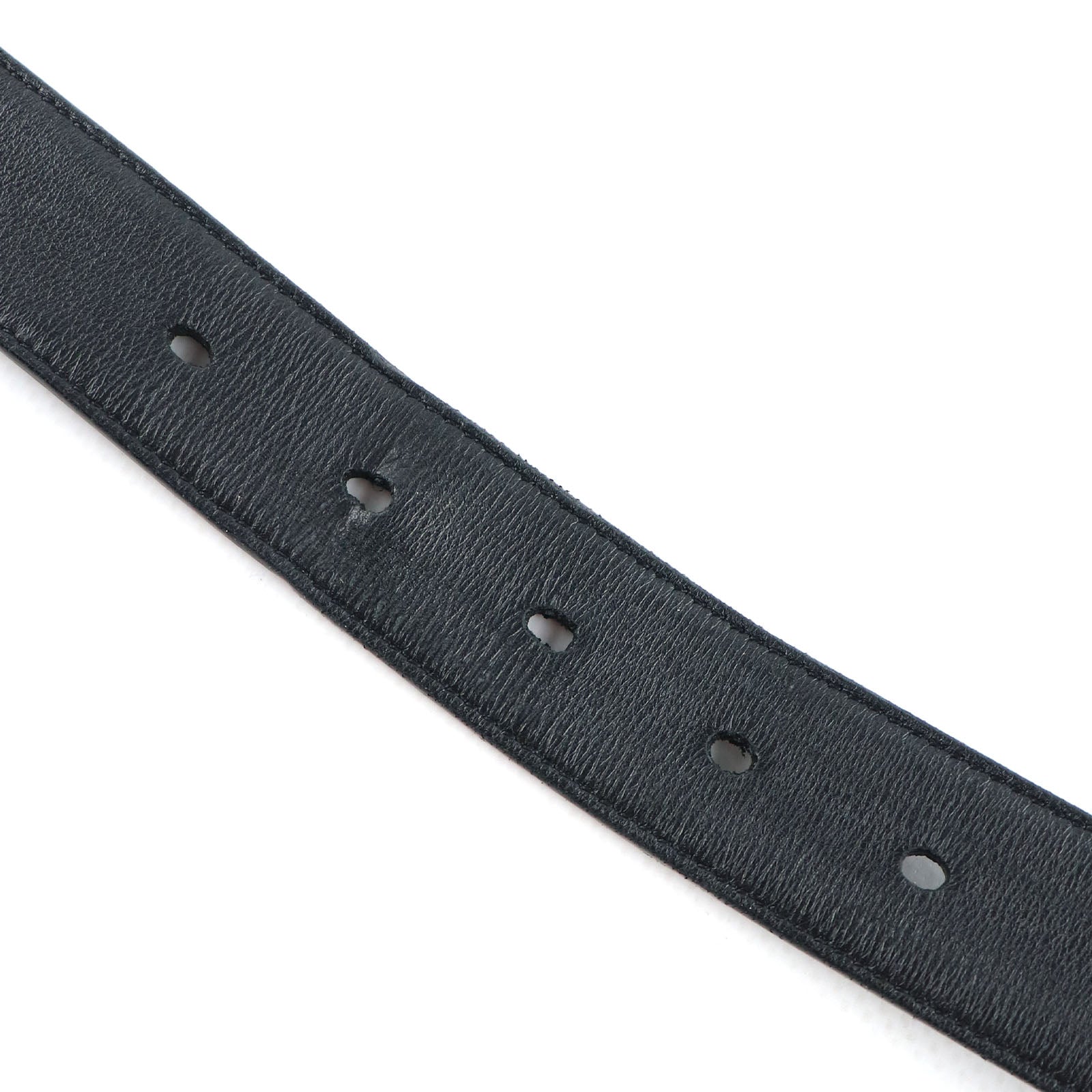 SAINT LAURENT - Ceinture Cassandre à boucle carrée en cuir lisse (T90)