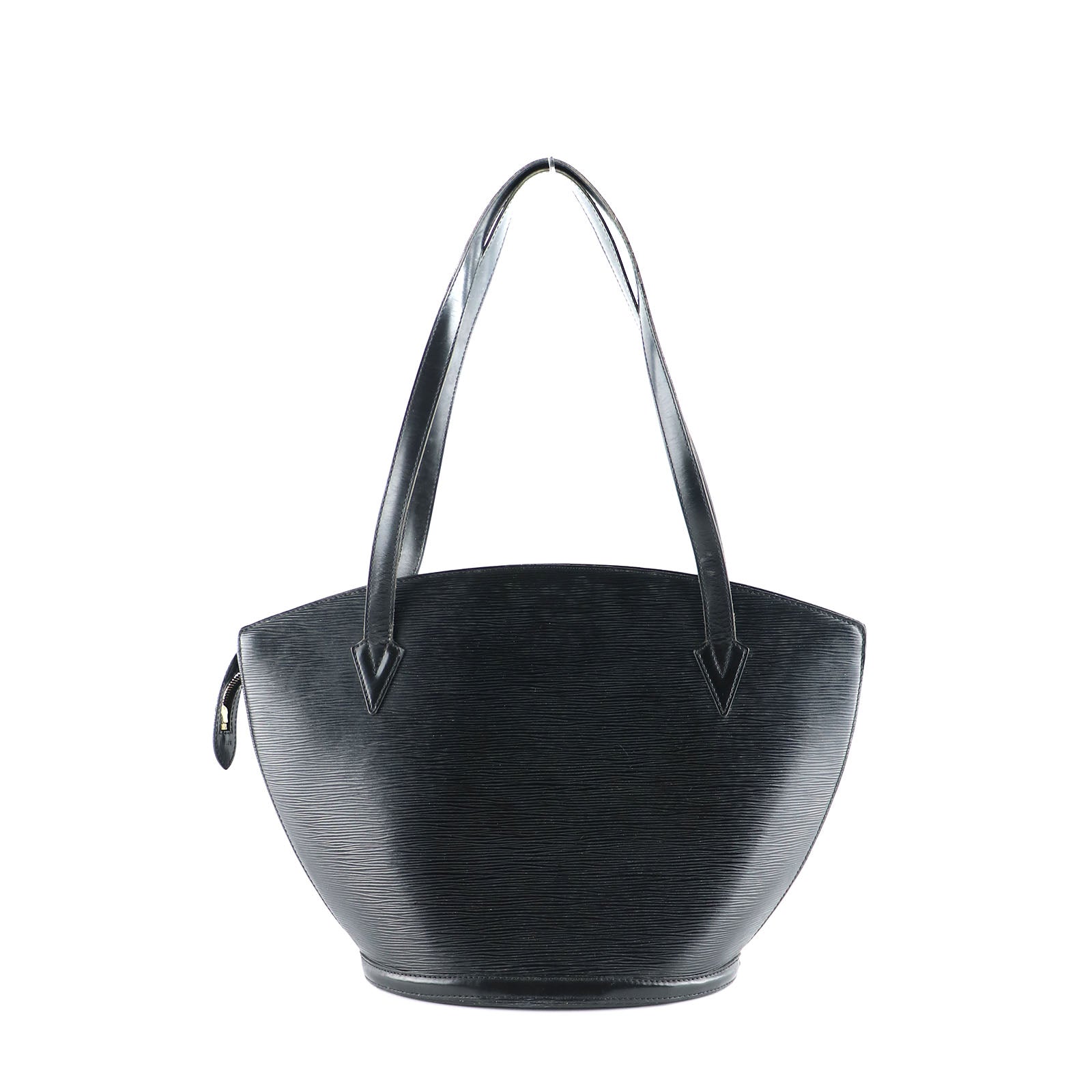 LOUIS VUITTON - Sac à main Saint Jacques en cuir épi noir vintage