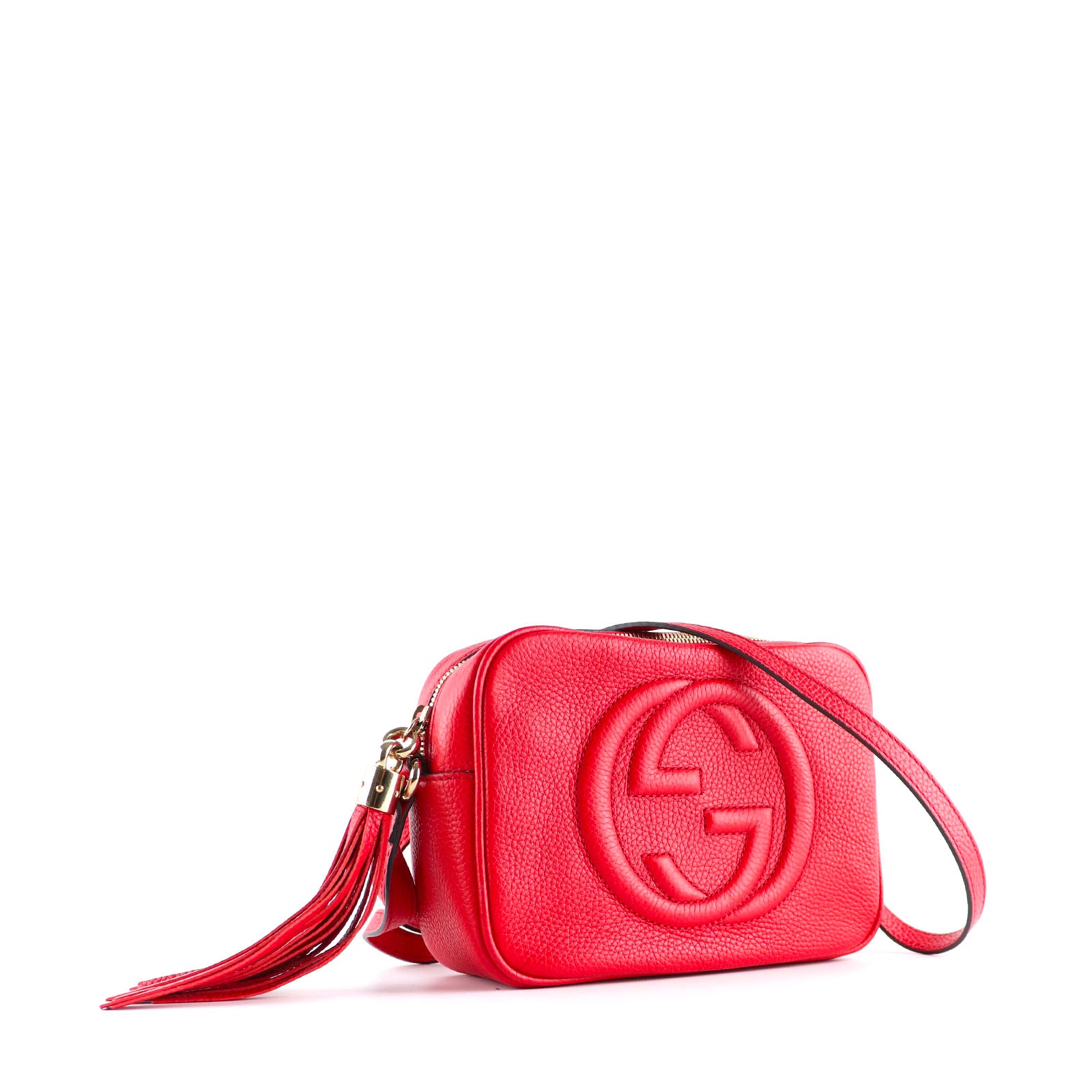 GUCCI - Sac à bandoulière Soho Camera en cuir grainé rouge