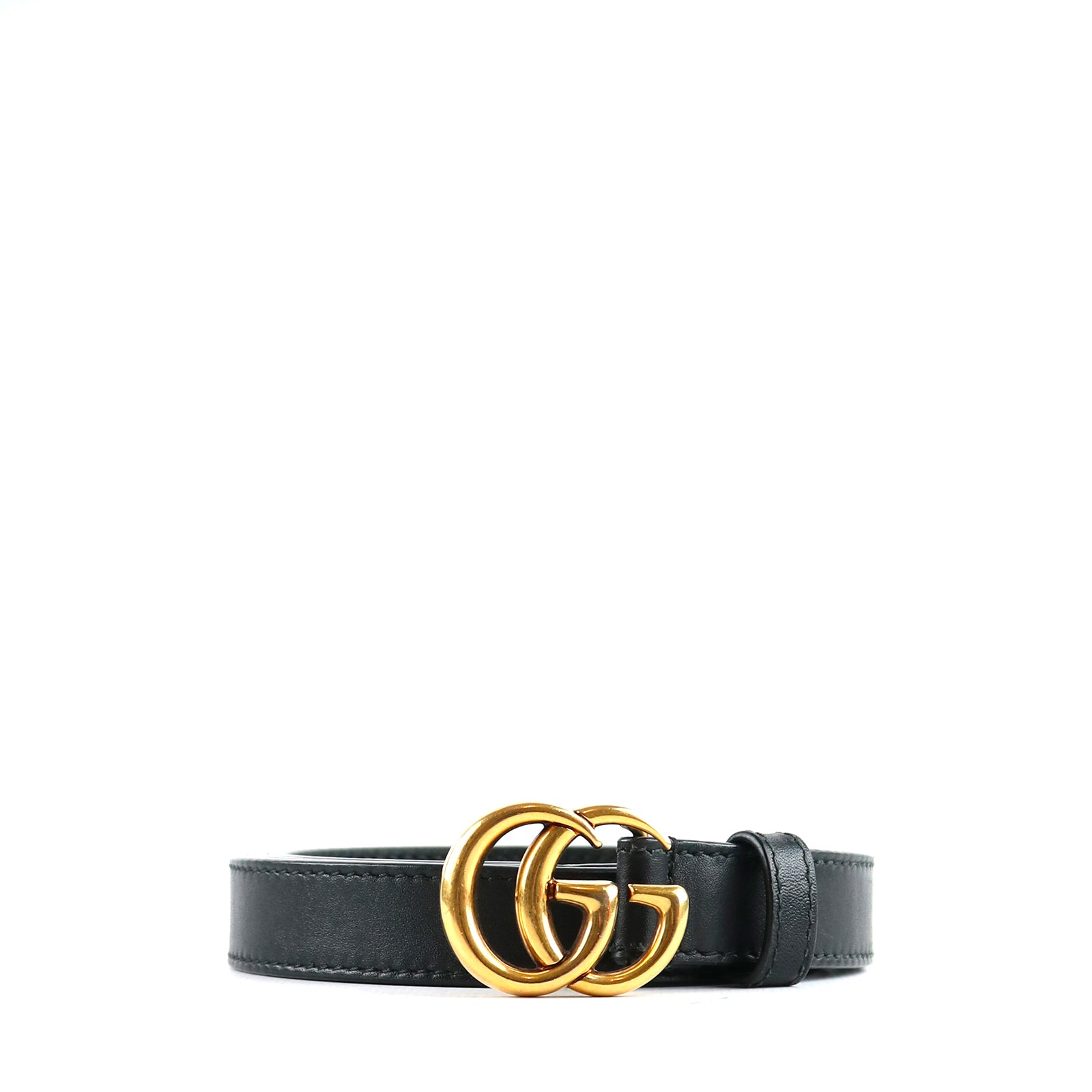 GUCCI - Ceinture GG Marmont en cuir noir (T80)