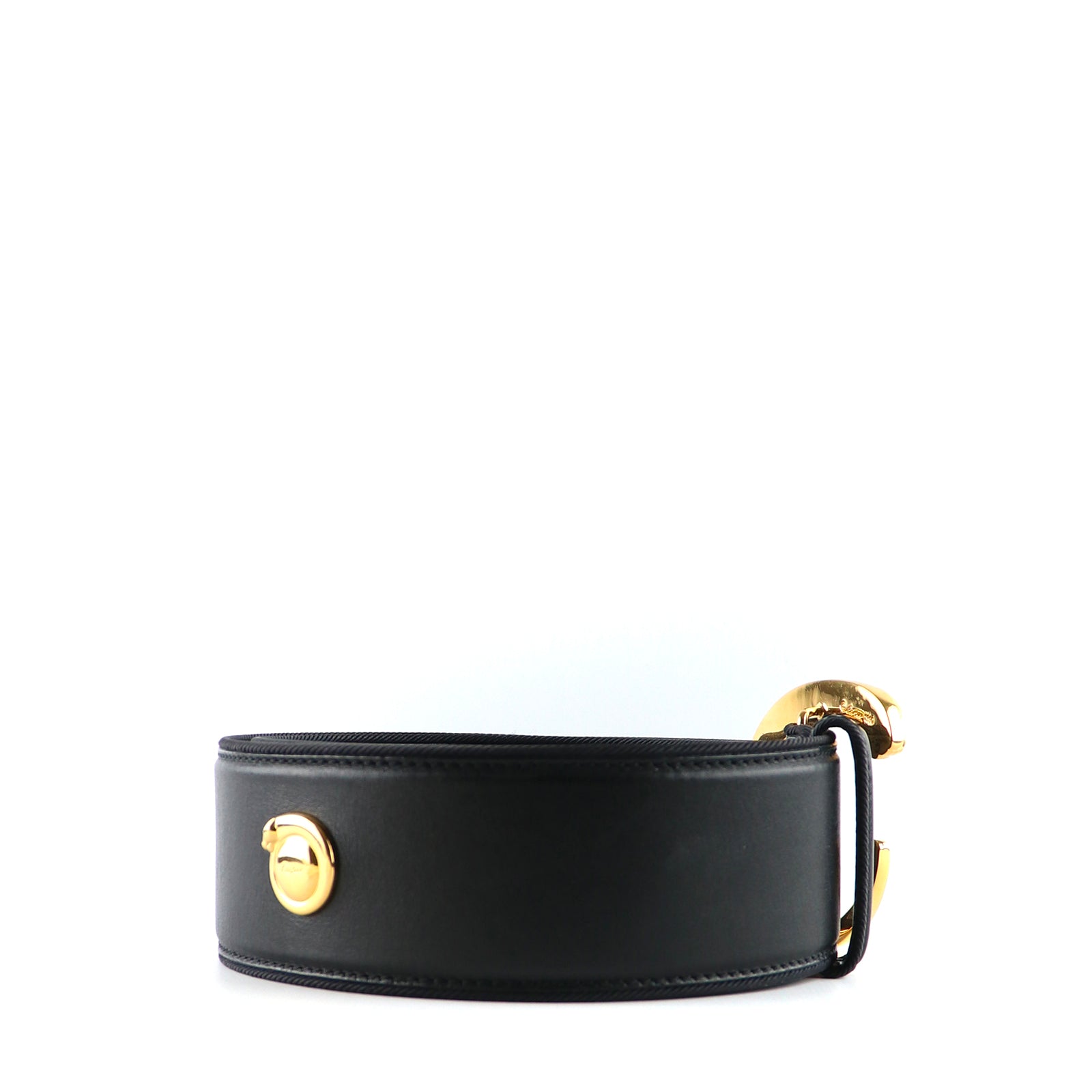 CARTIER - Ceinture Panthère en cuir noir vintage (T70)