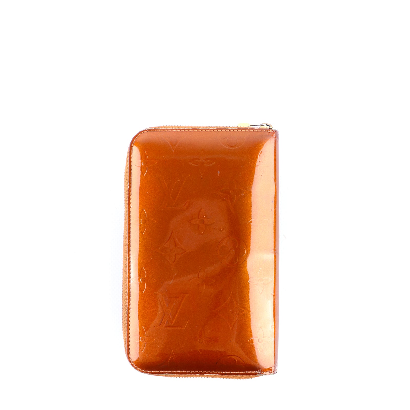 LOUIS VUITTON - Portefeuille en cuir empreinte monogramme verni doré