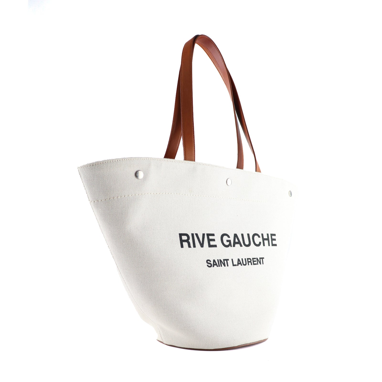 SAINT LAURENT - Rive Gauche Shopping tote bag in canvas and leather