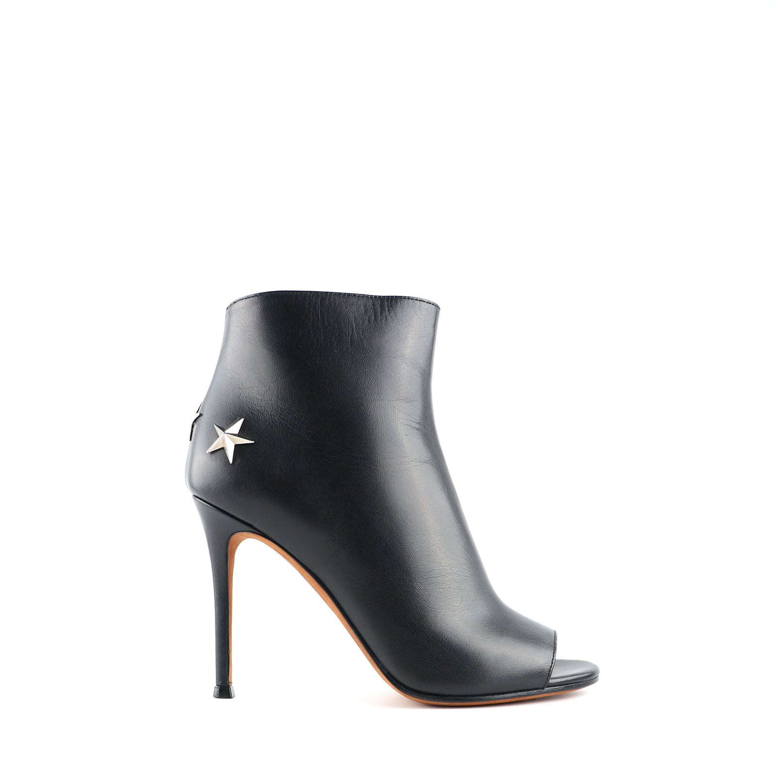 GIVENCHY - Bottines à talon en cuir noir (T36)