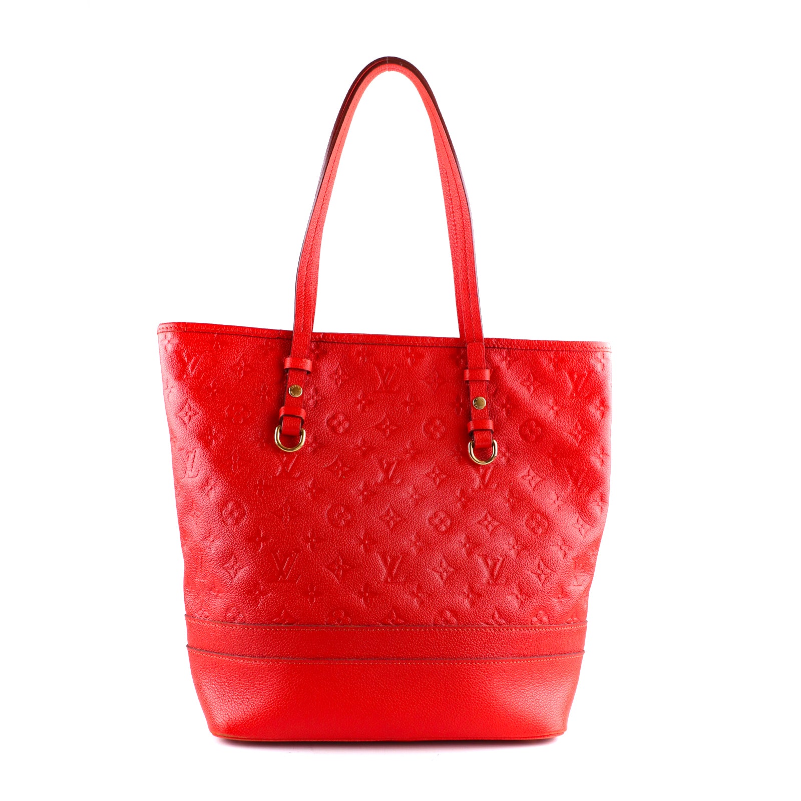 LOUIS VUITTON - Sac cabas Citadine en cuir grainé rouge embossé