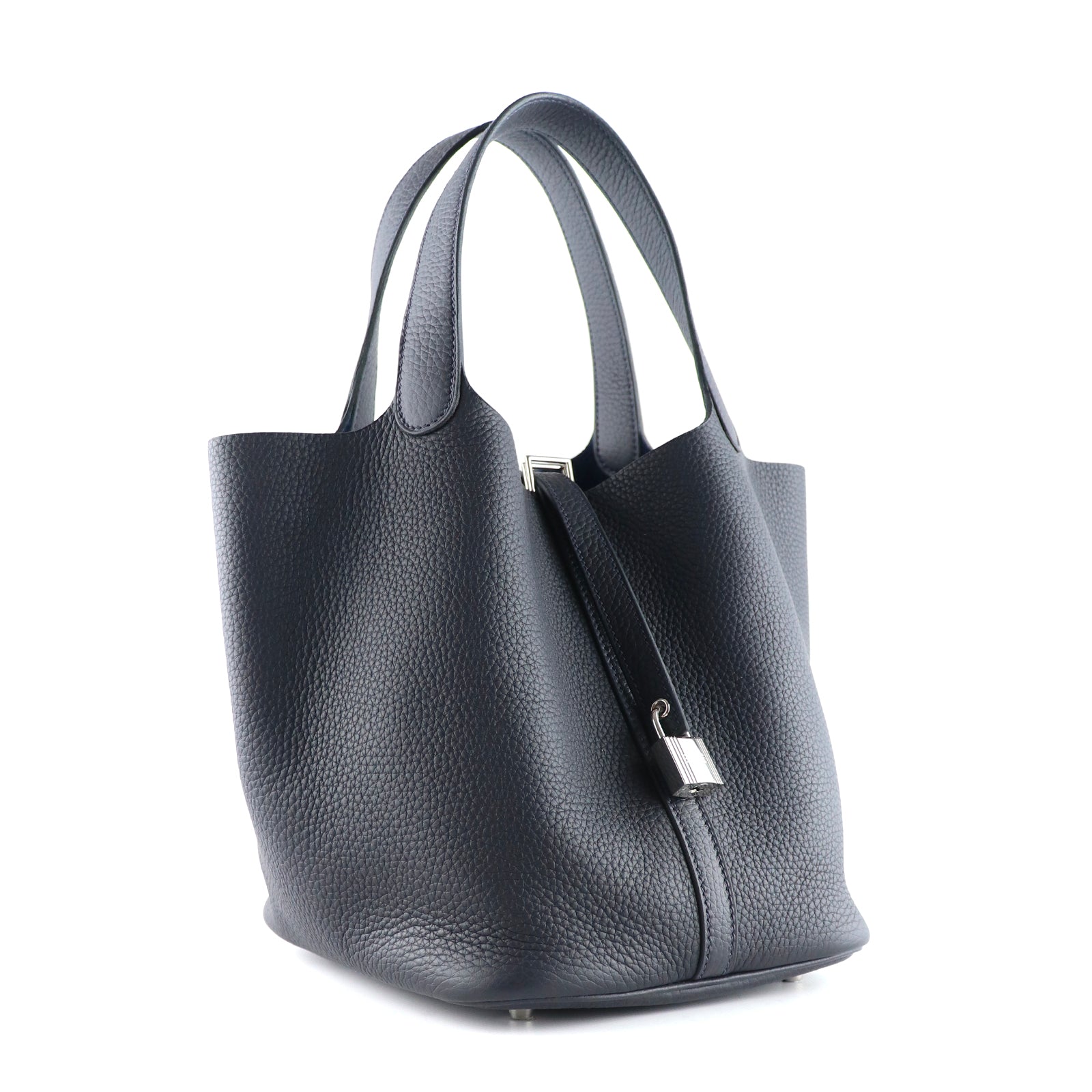 HERMÈS - Sac Picotin 22 en cuir Taurillon Clémence noir