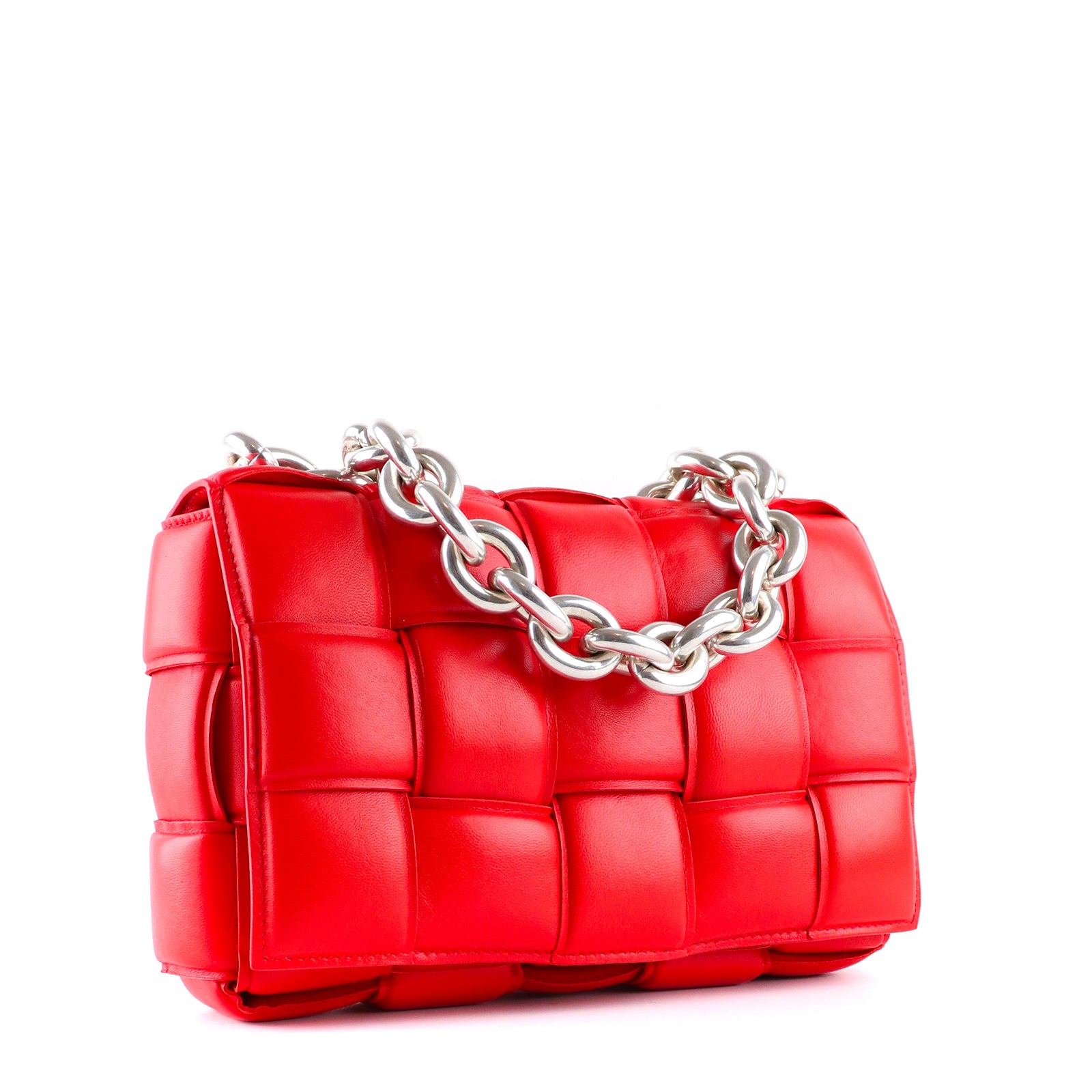 BOTTEGA VENETA - Sac à bandoulière Chain Cassette en cuir rouge