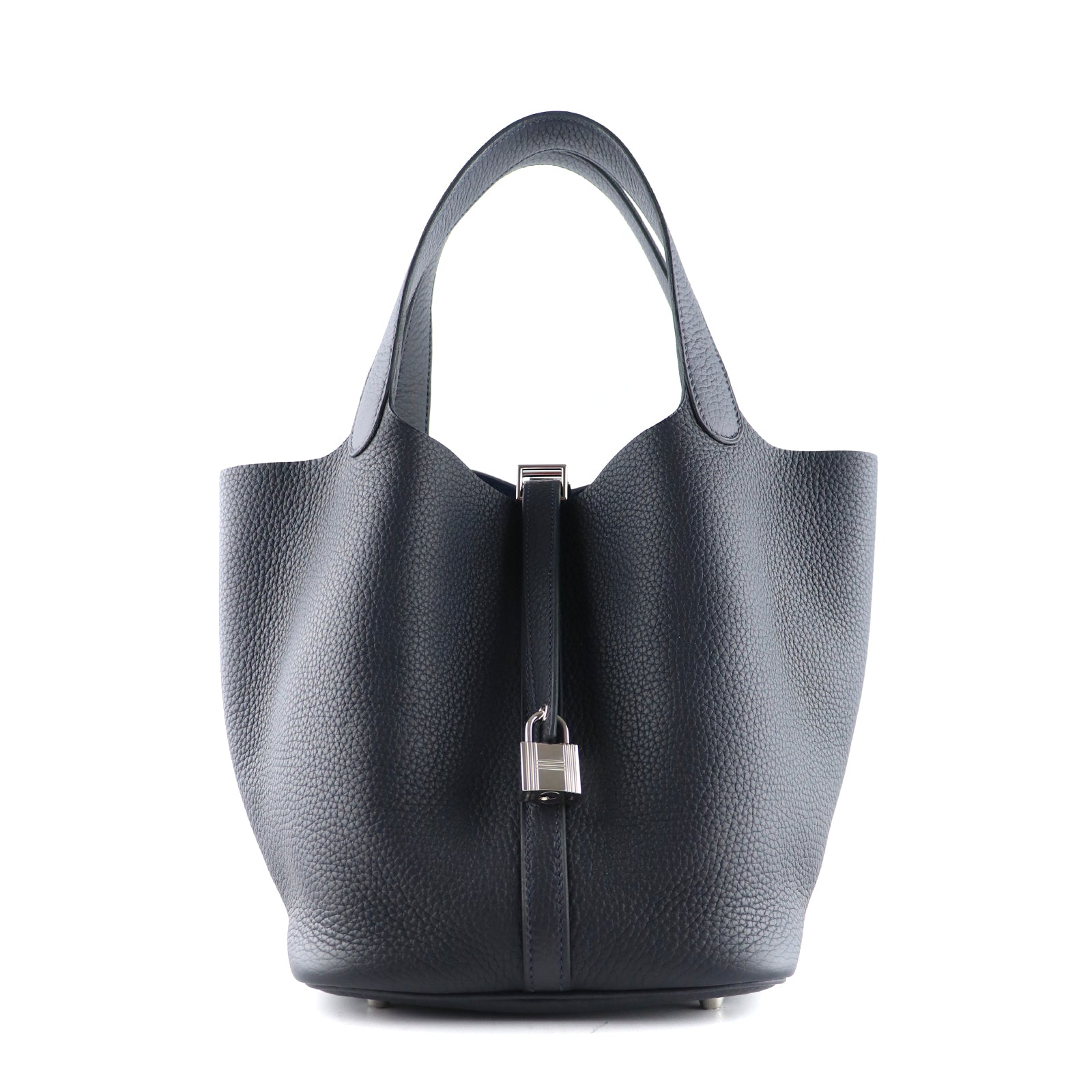 HERMÈS - Sac Picotin 22 en cuir Taurillon Clémence noir