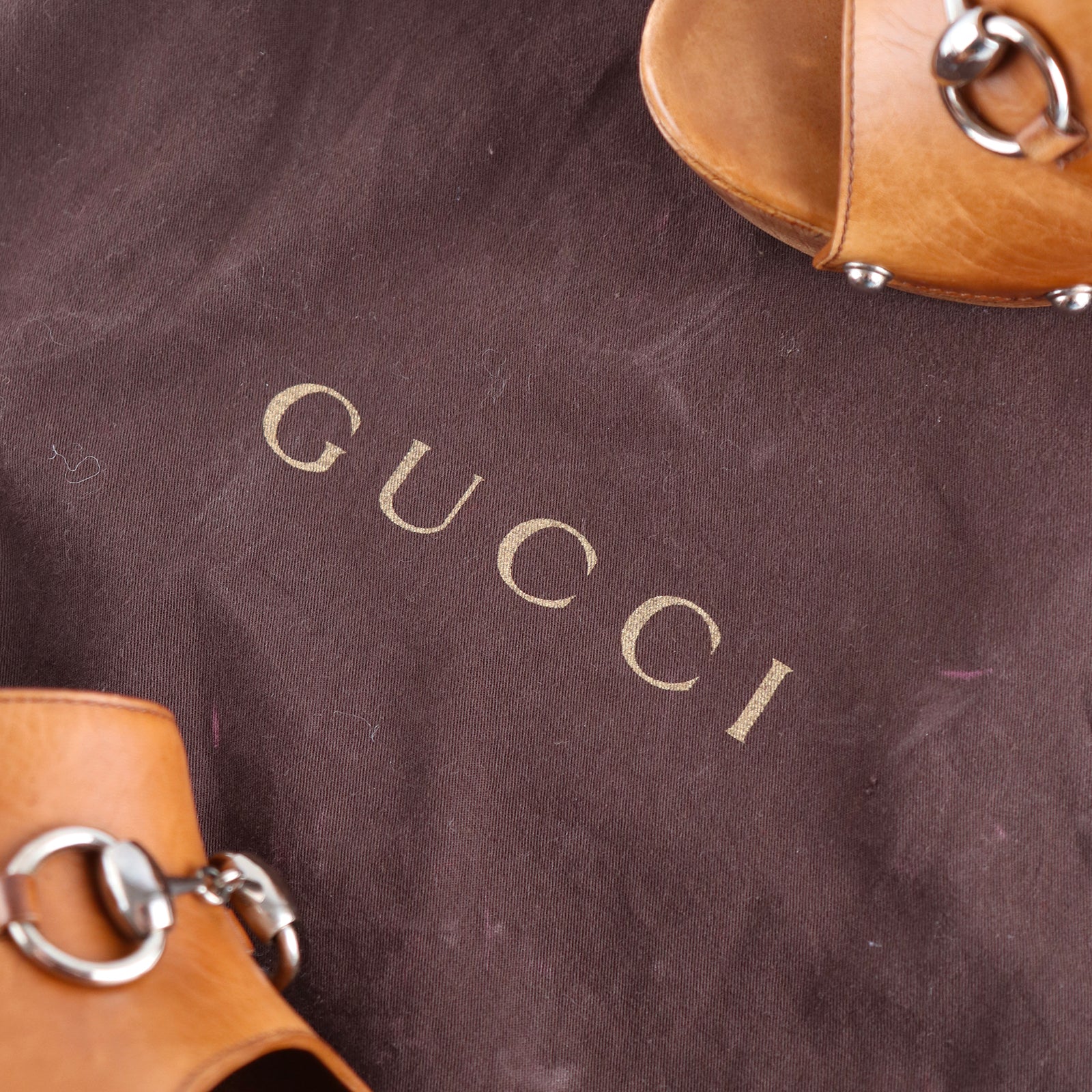 GUCCI - Sandales à talon Mors en cuir et bois (T37)