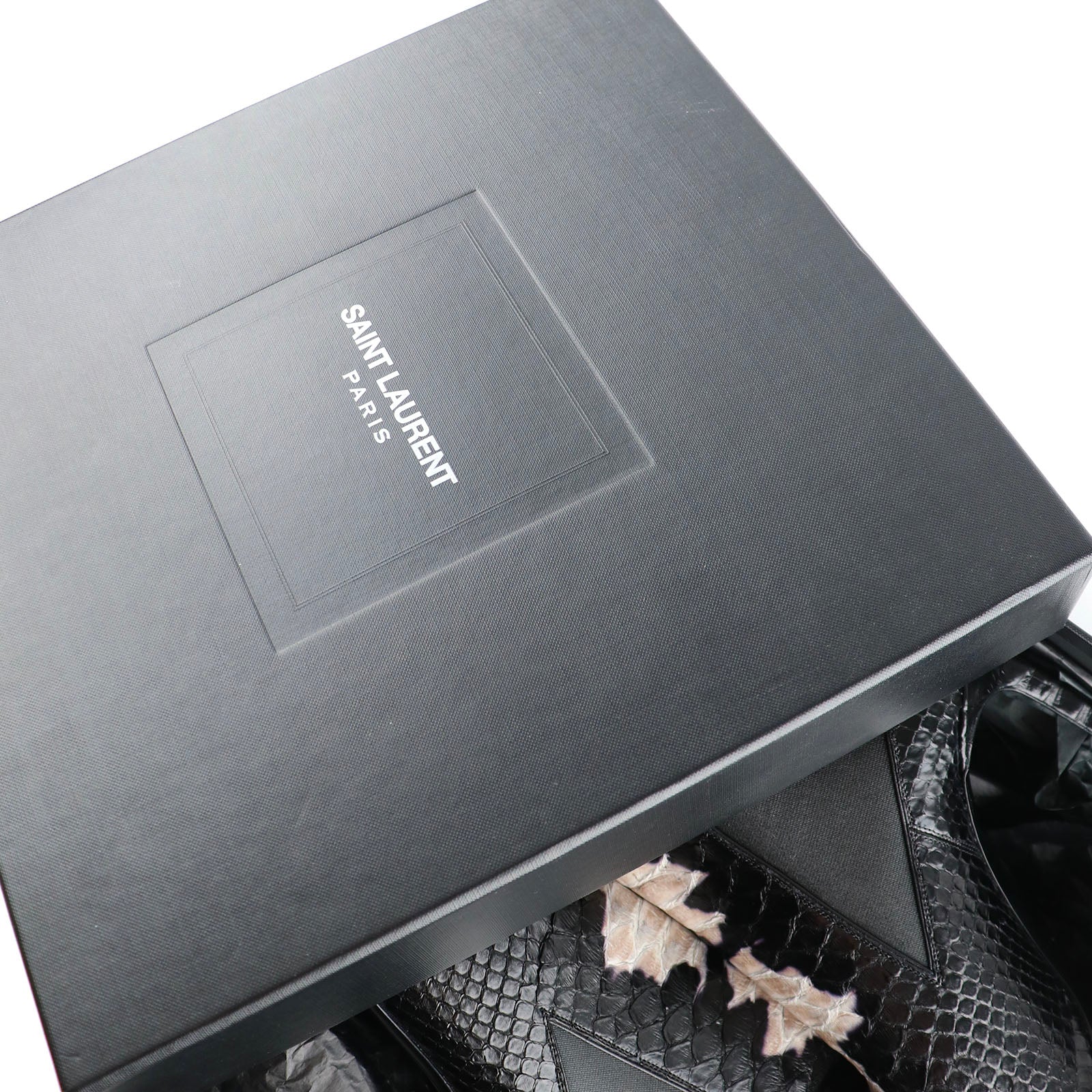 SAINT LAURENT - Python heeled ankle boots (T40.5)